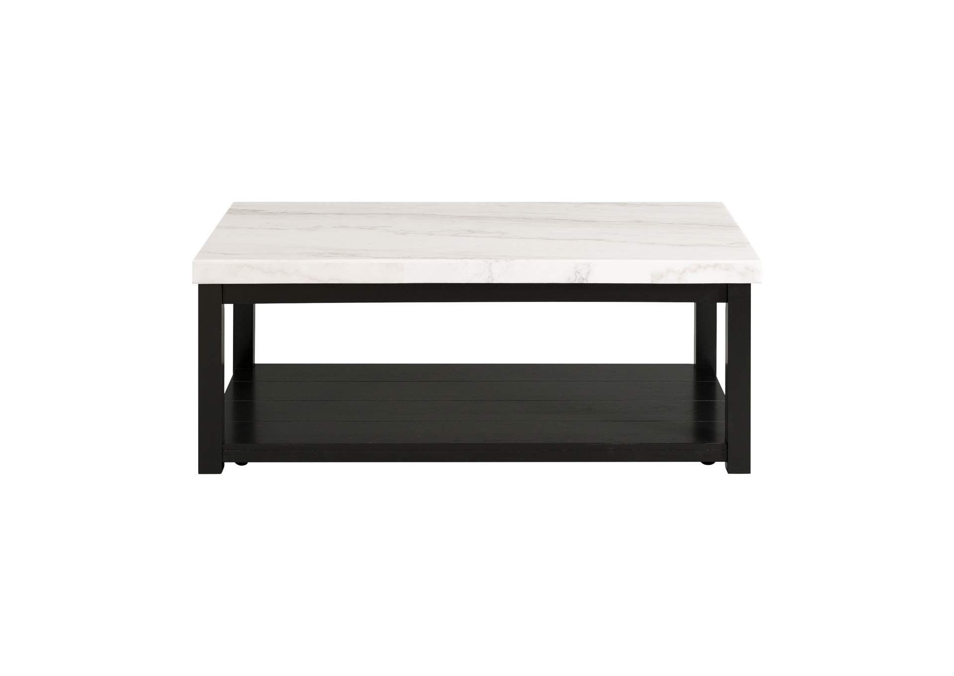 Marcello White Rectangular Coffee Table With Casters,Elements