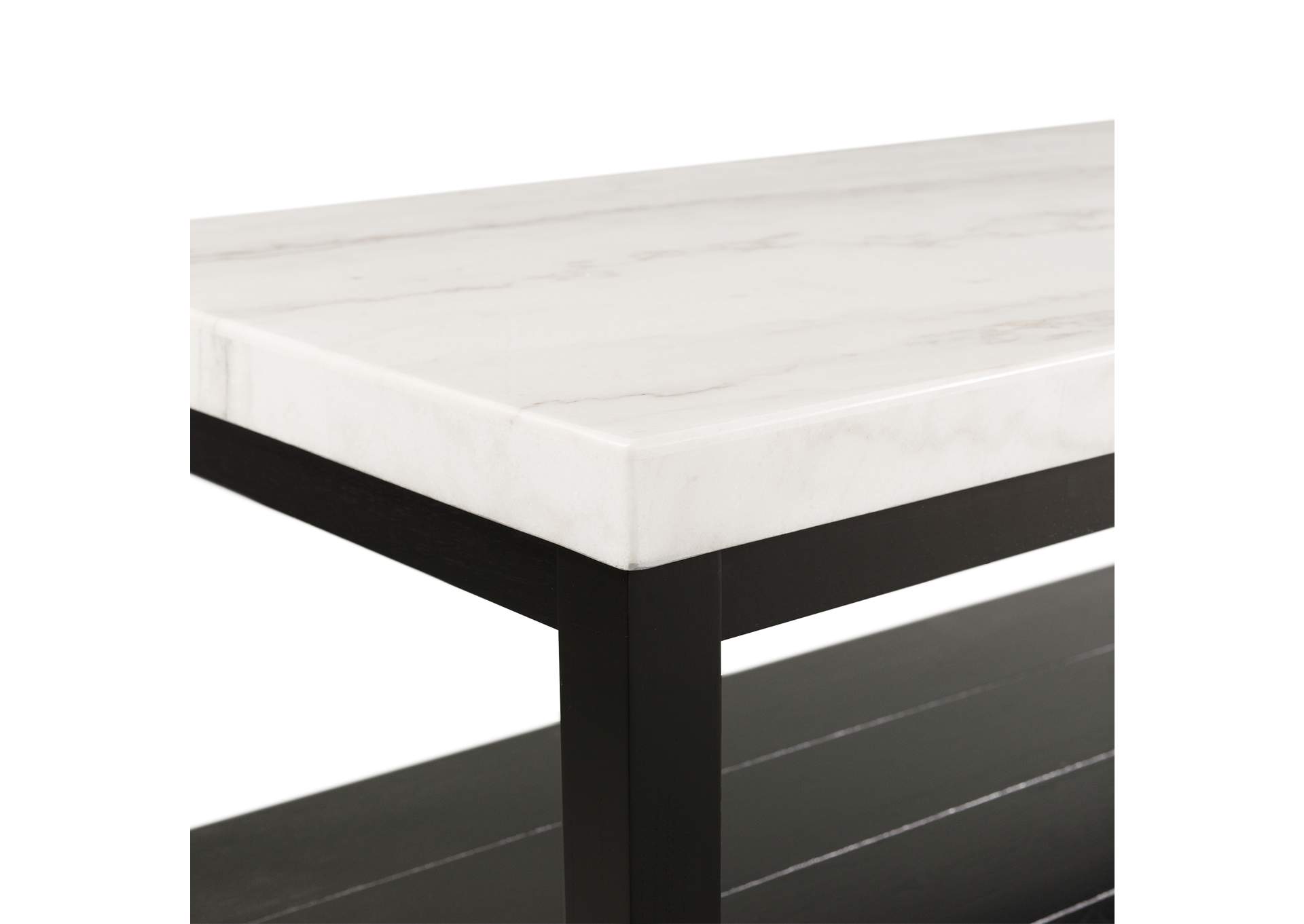 Marcello White Rectangular Coffee Table With Casters,Elements