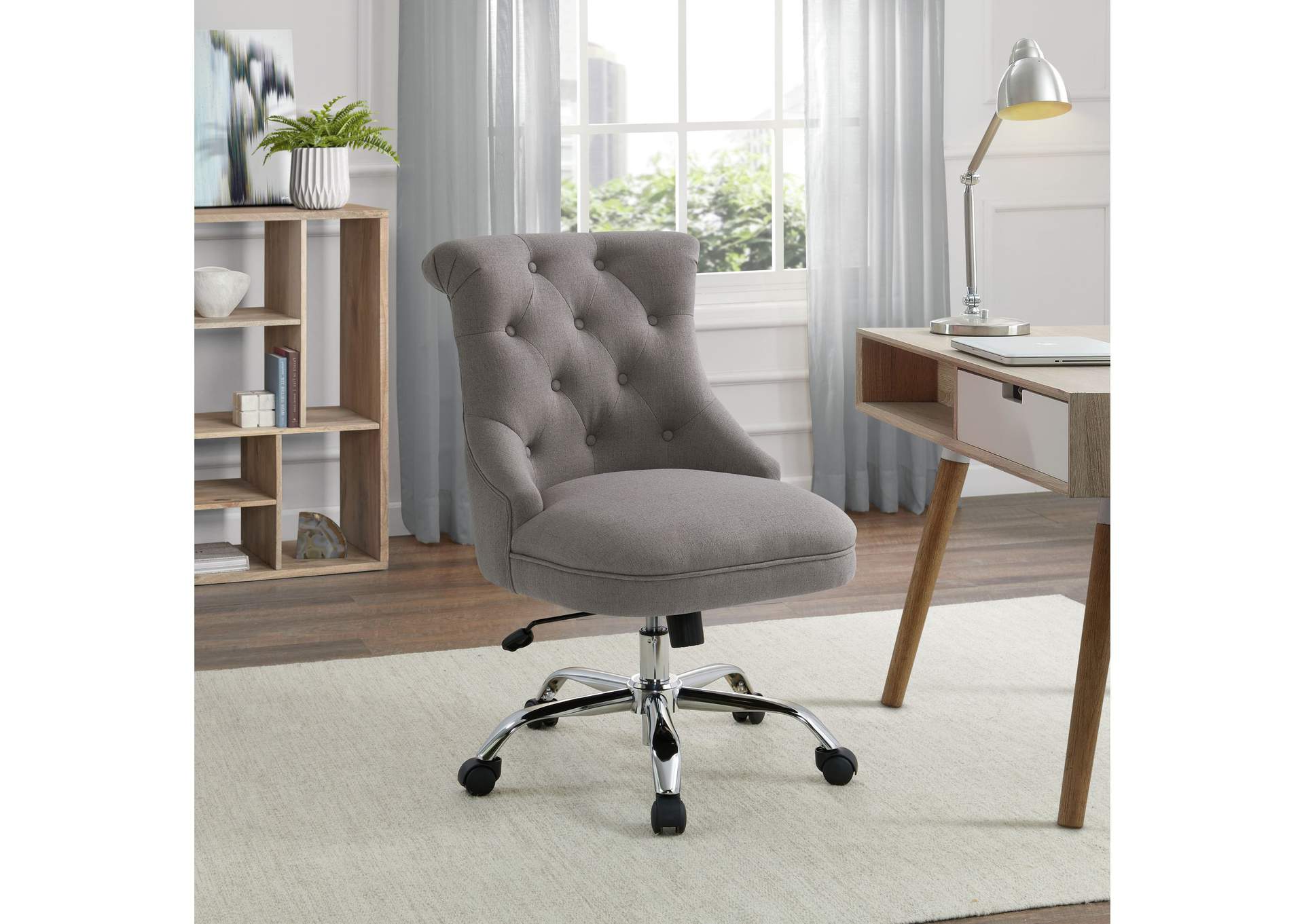 Maria Office Chair In Grey Fabric,Elements