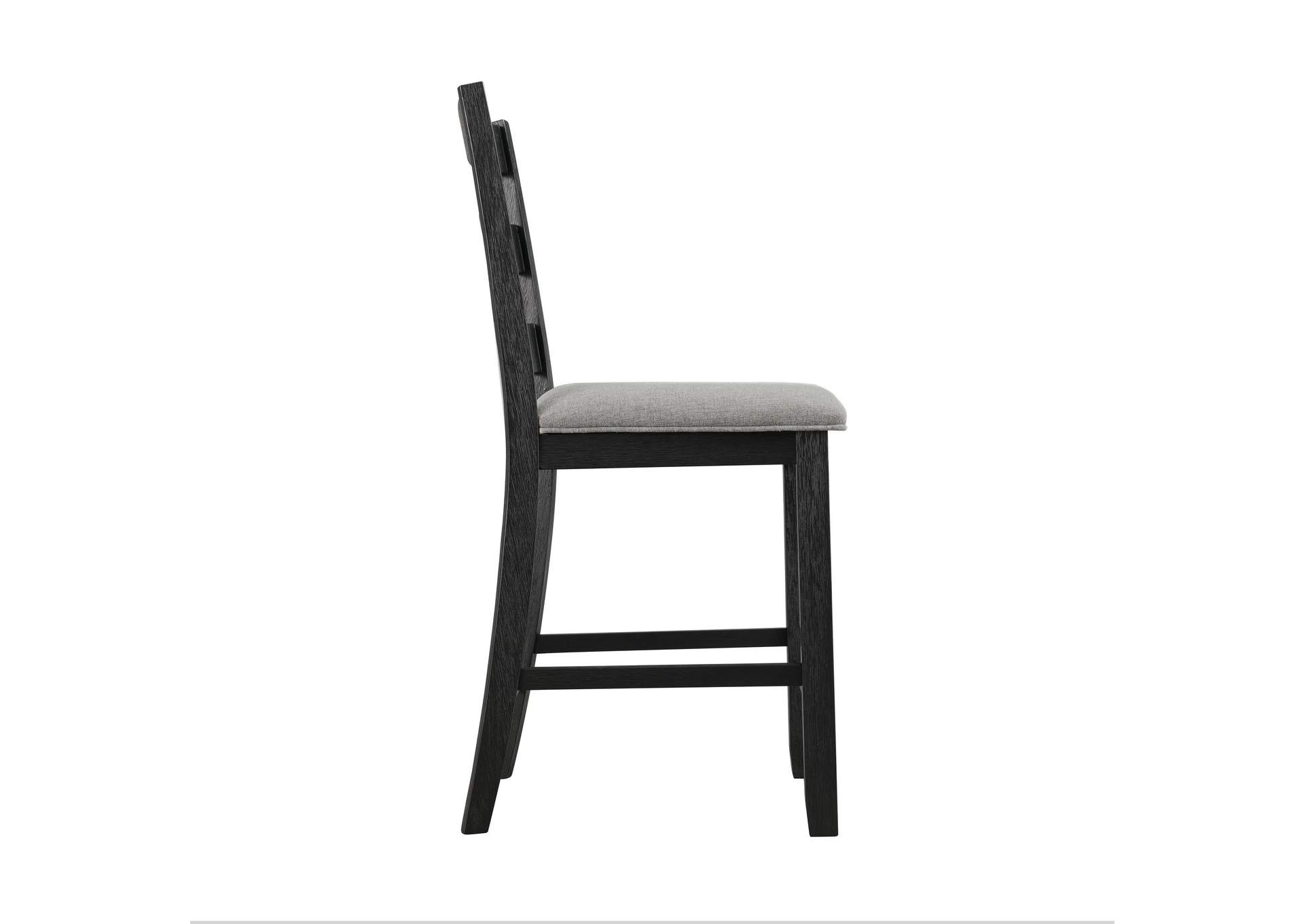 Martin Counter Side Chair With Grey Fabric - Black Finish 2 Per Carton,Elements