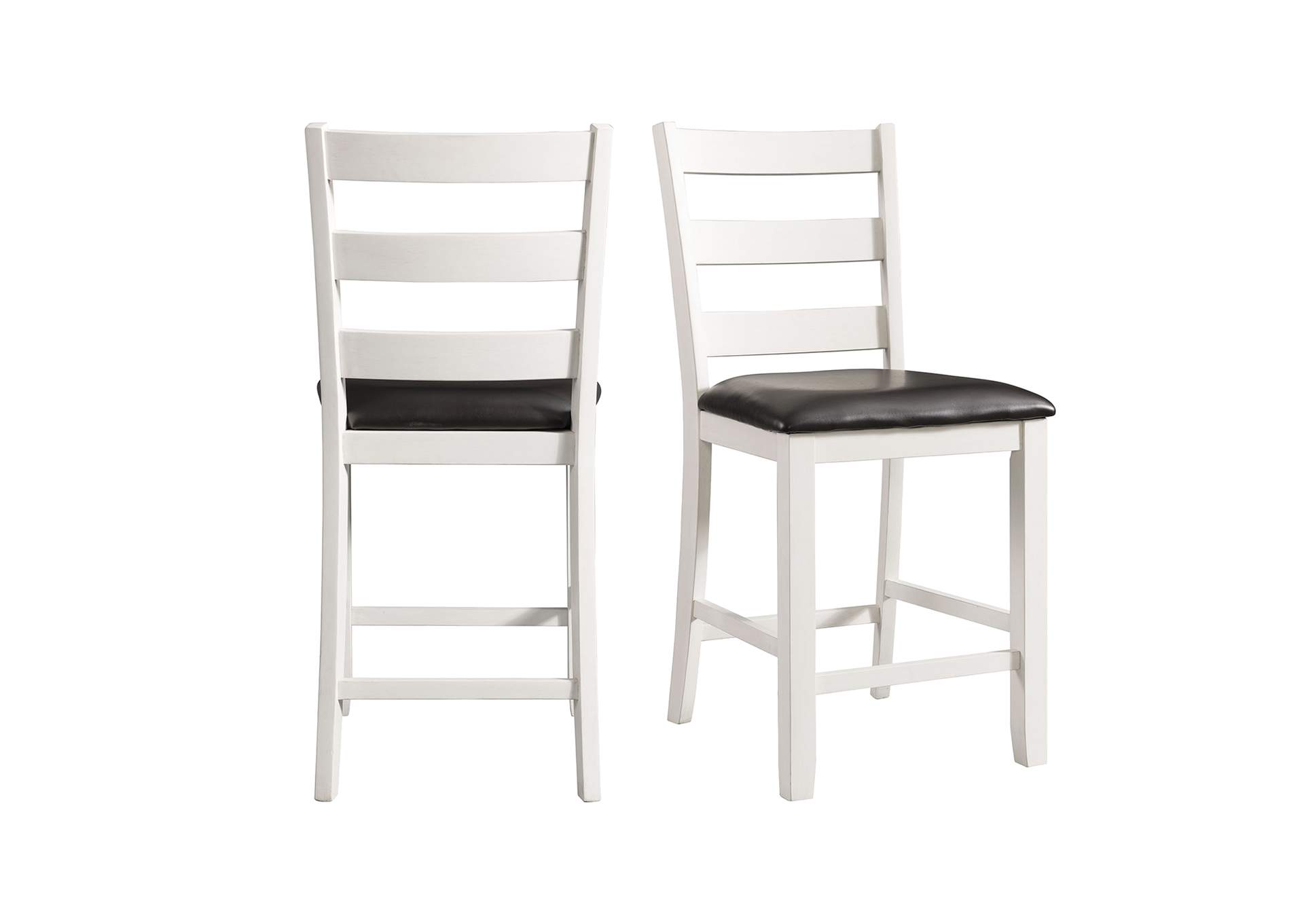 Martin Counter Side Chair With Black Pu - White Finish 2 Per Carton,Elements