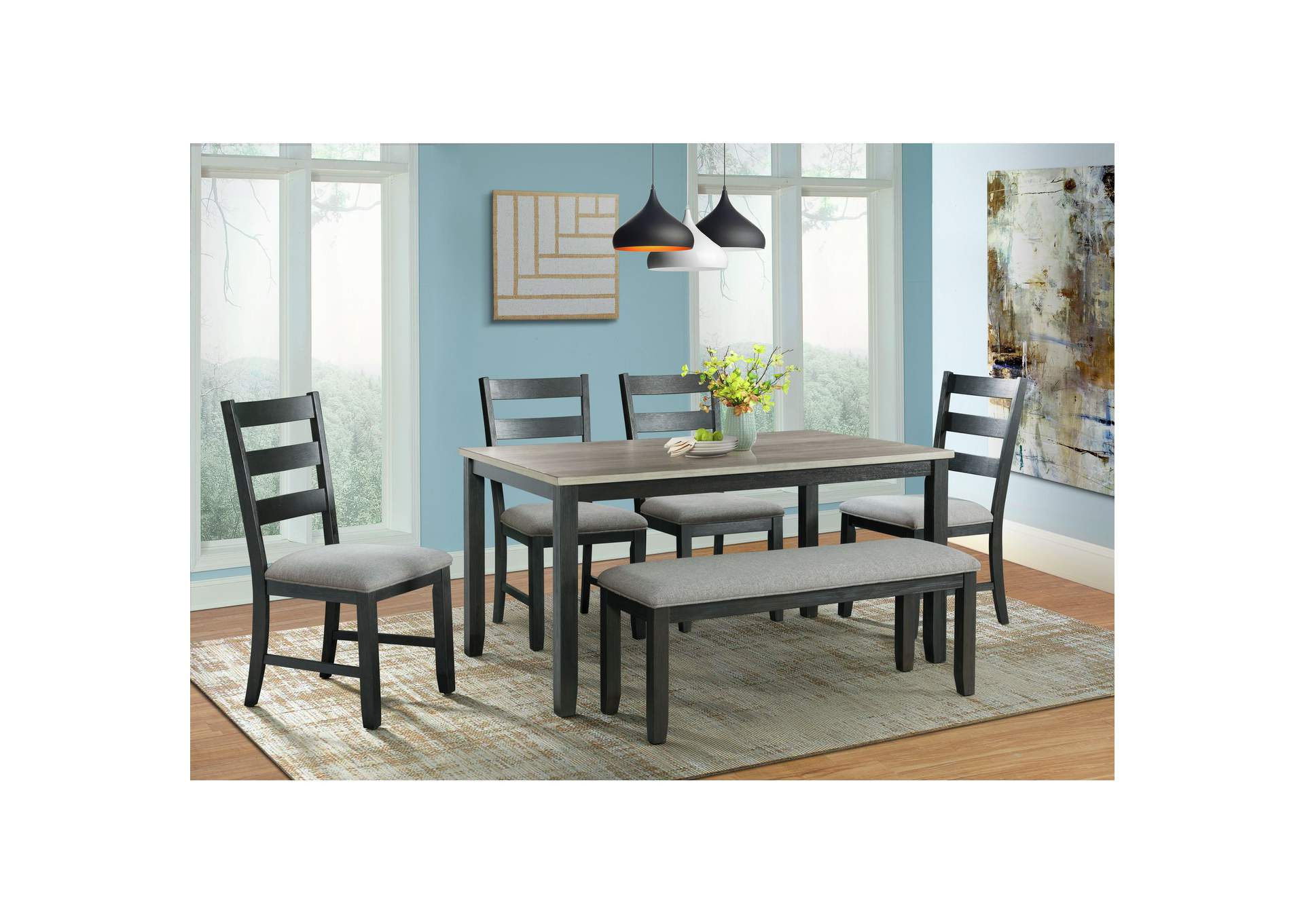 Martin 60 Dining Table In Grey And Black,Elements