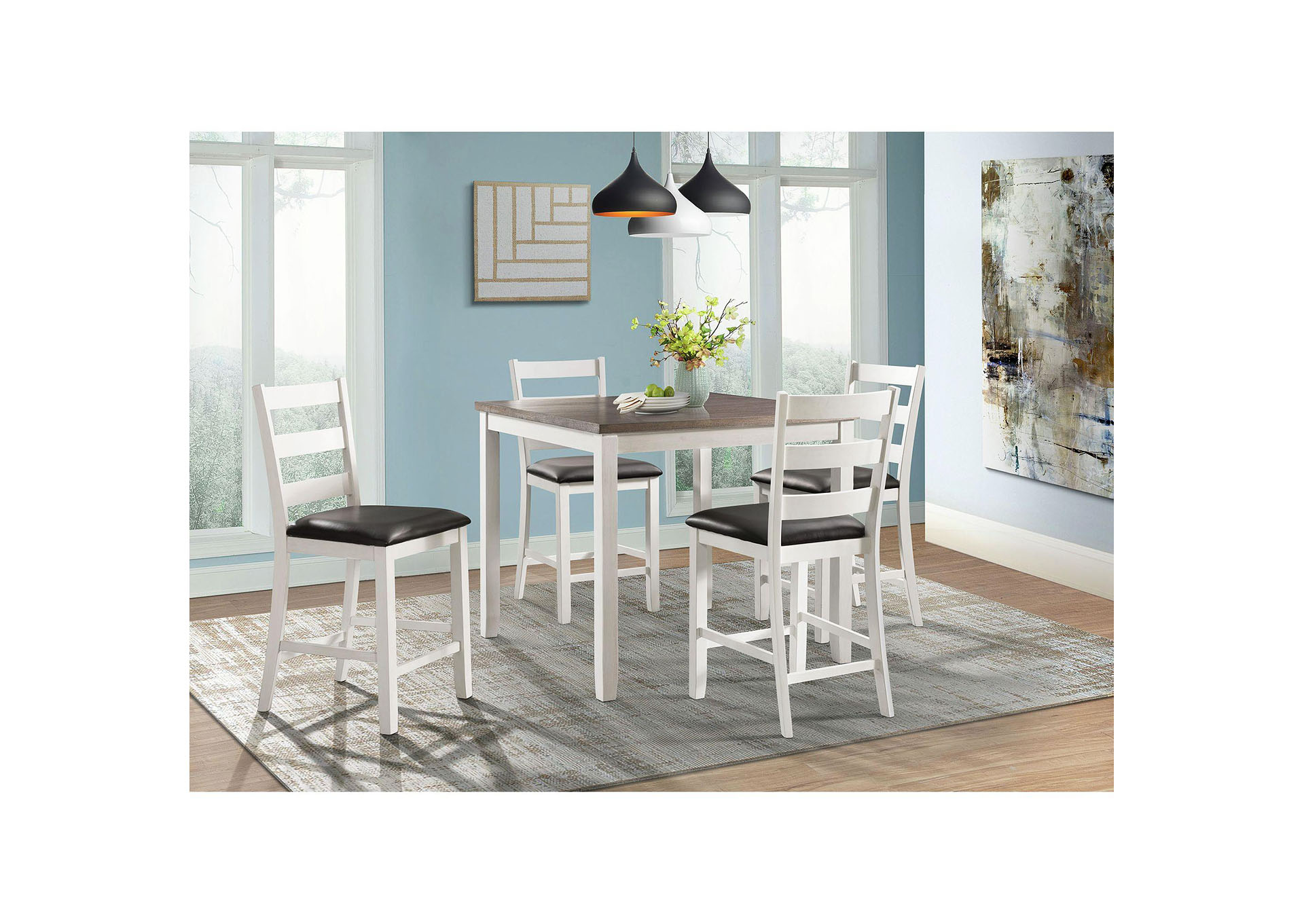 Martin Brown 5Pc Counter Height Dining Set-Table & Four Chairs,Elements