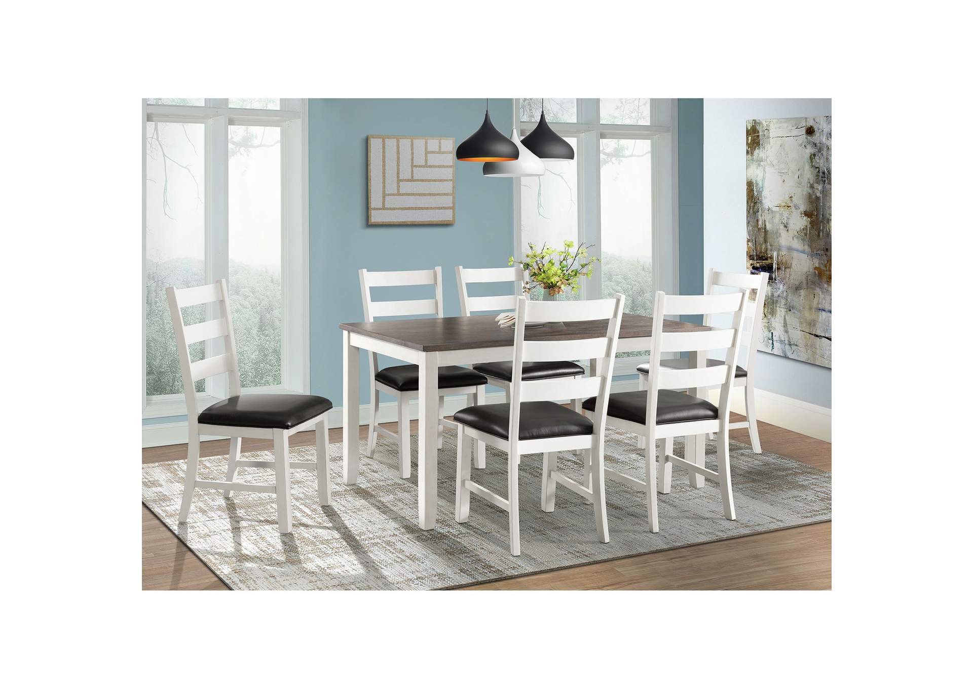 Martin Dining Side Chair With Black Pu - White Finish 2 Per Carton,Elements
