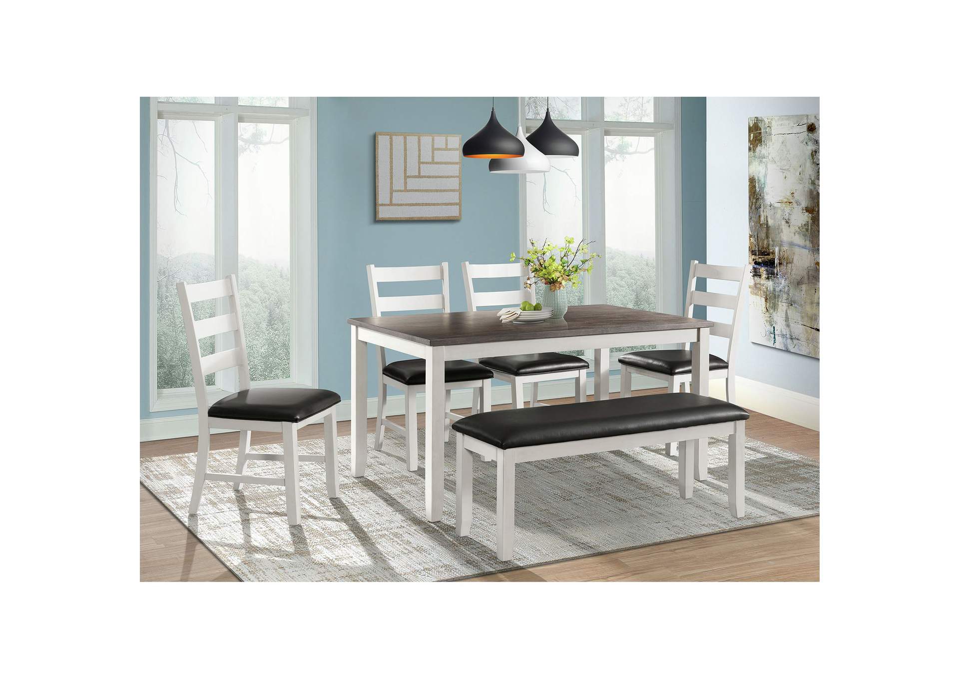 Martin 60 Dining Table In Dark Brown And White,Elements