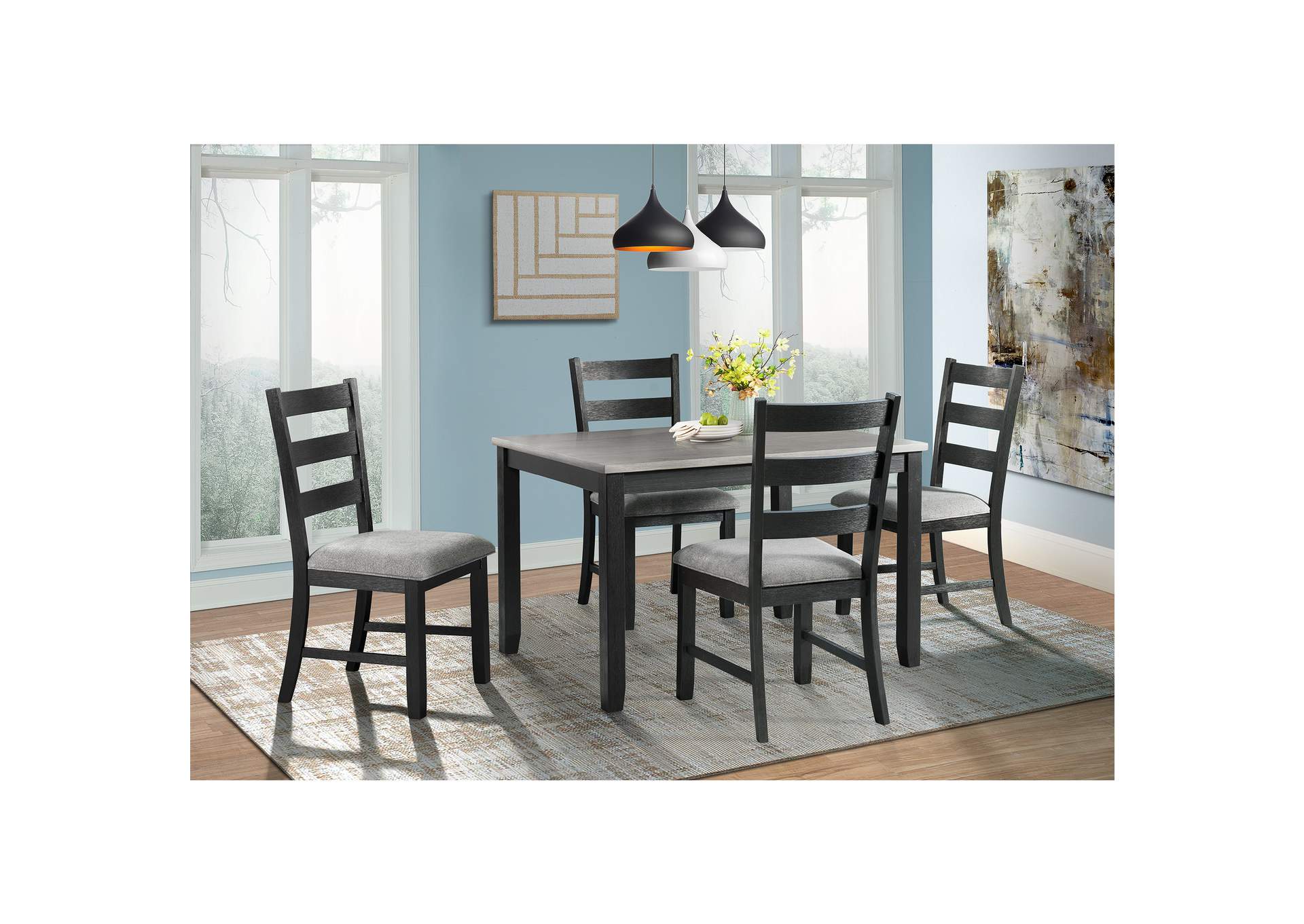 Martin Gray 5Pc Dining Set-Table & Four Chairs,Elements