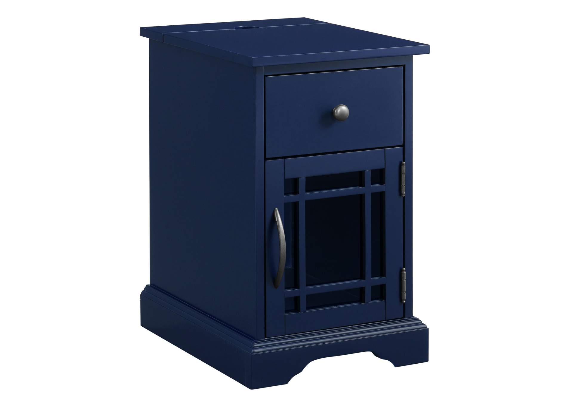 Marty Side Table With Power Port USB In Blue 3A,Elements