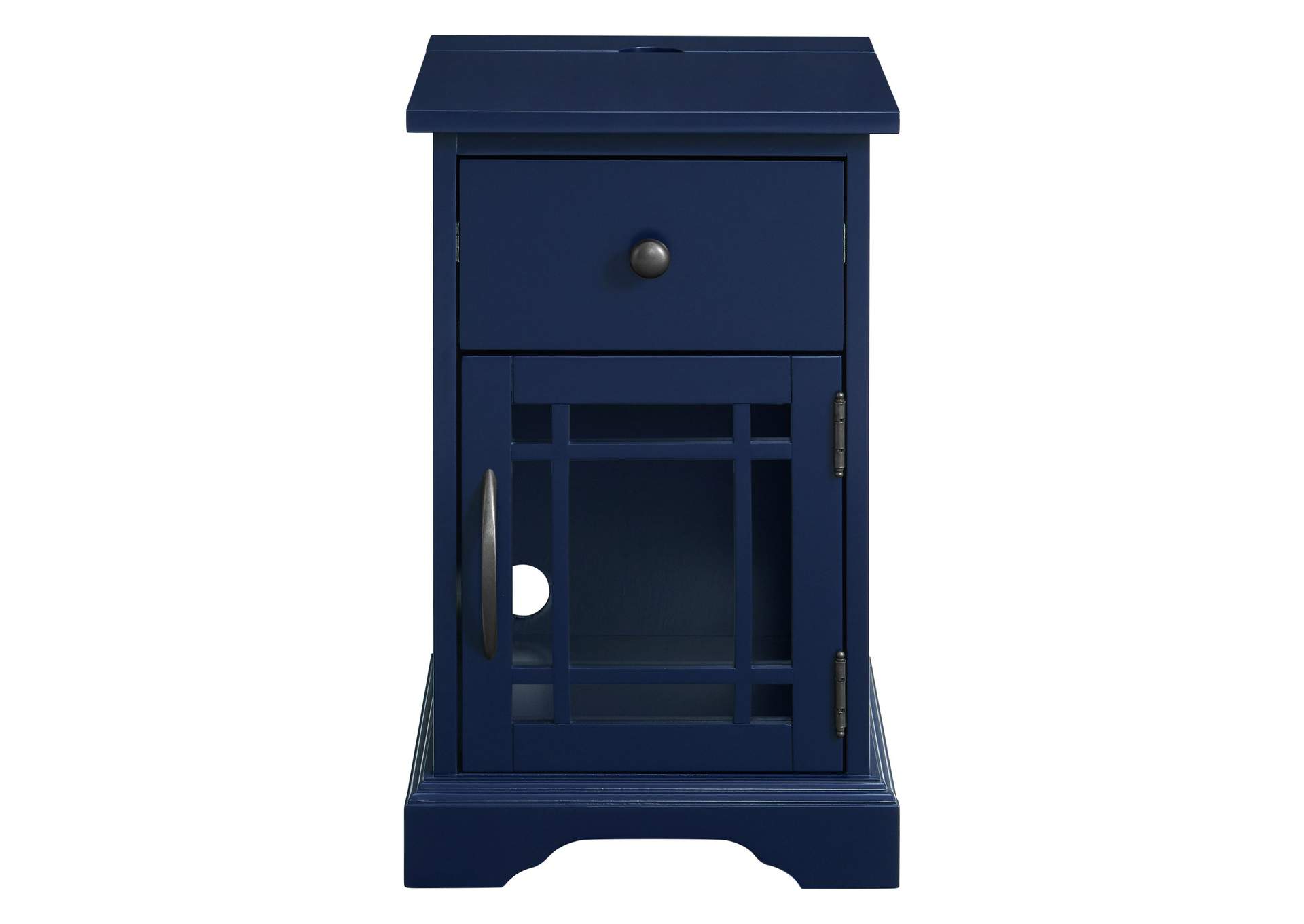 Marty Side Table With Power Port USB In Blue 3A,Elements