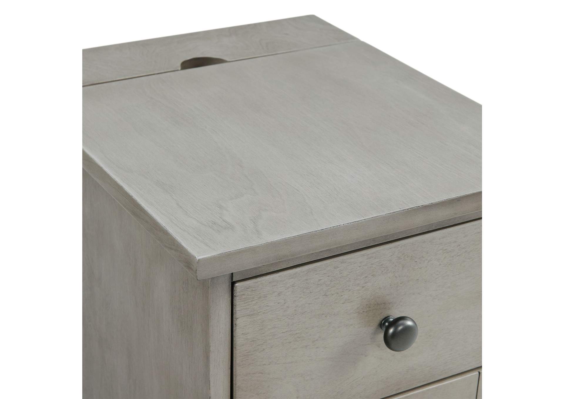 Marty Side Table With Power Port USB In Grey 3A,Elements