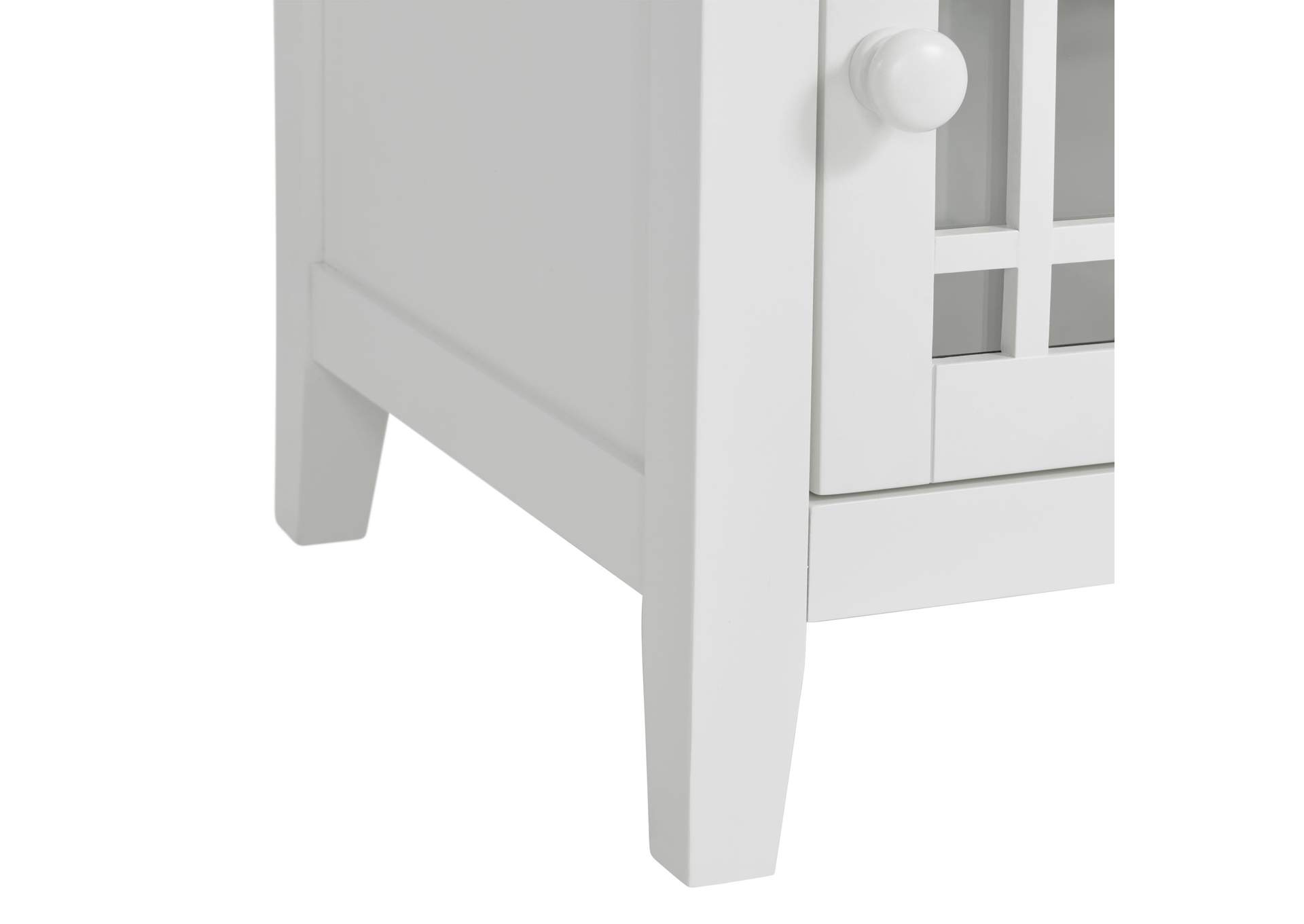 Marty Side Table With Power Port USB In White 3A,Elements