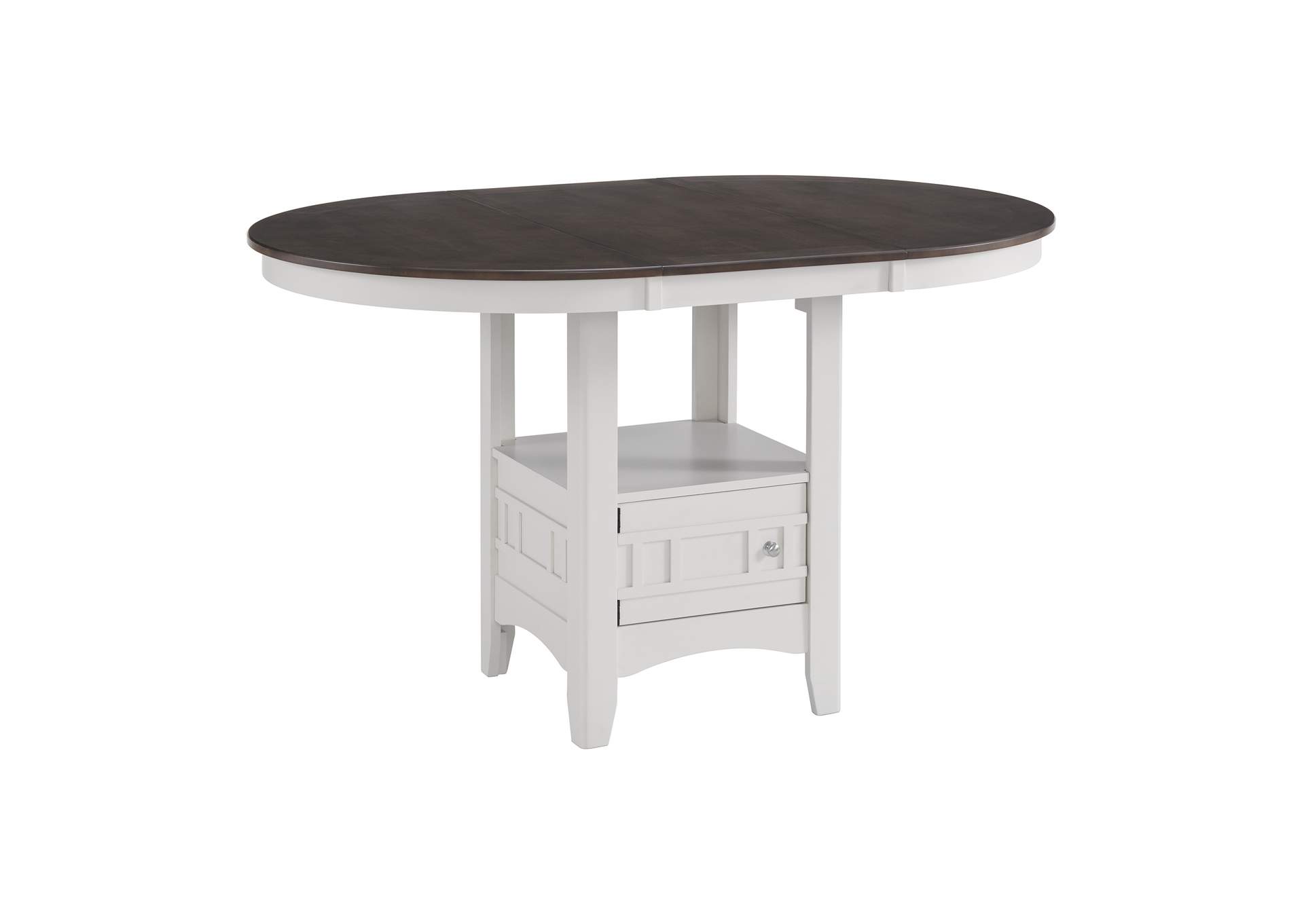 Max Pub Table With Brown Top In White,Elements