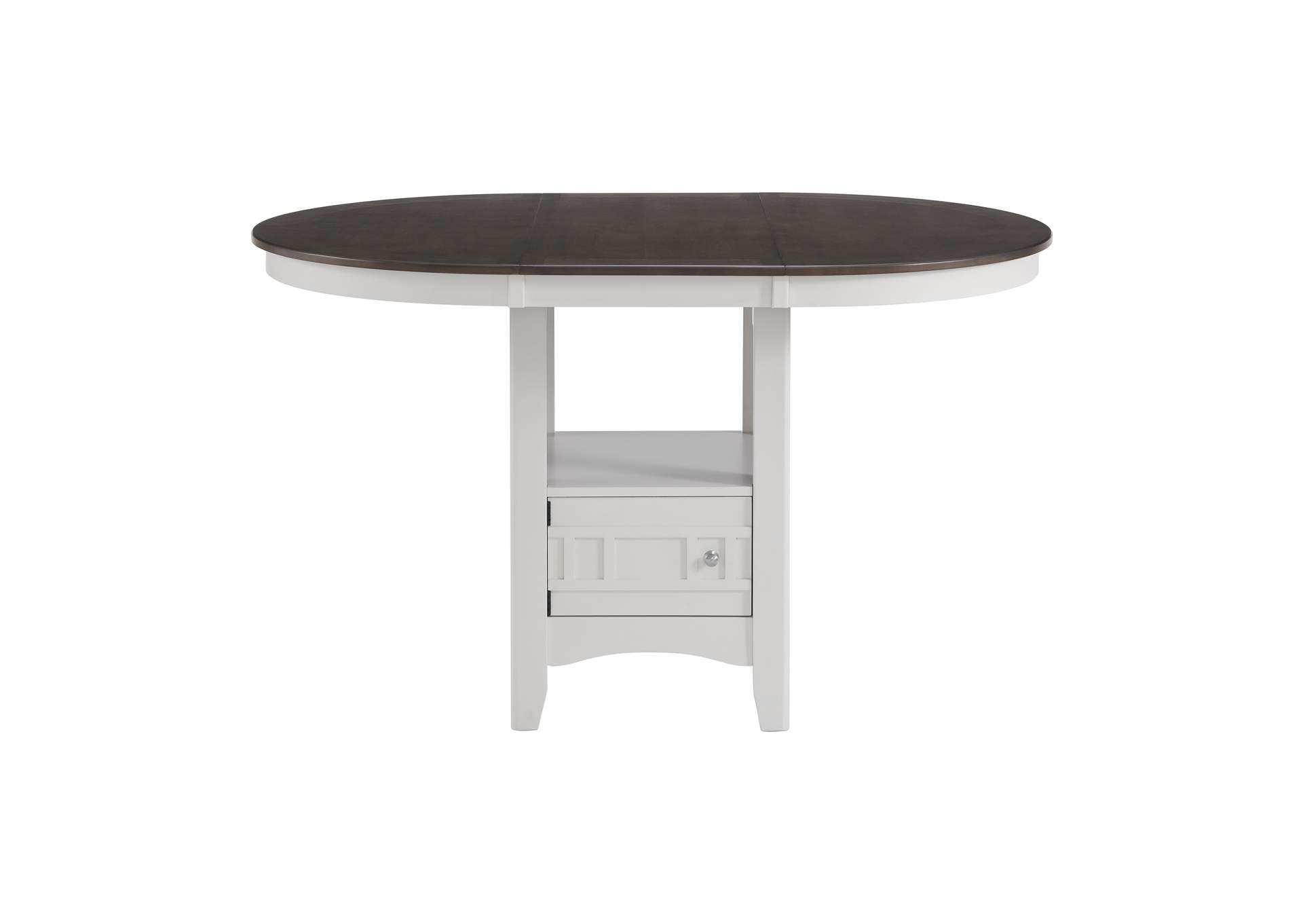 Max Pub Table With Brown Top In White,Elements