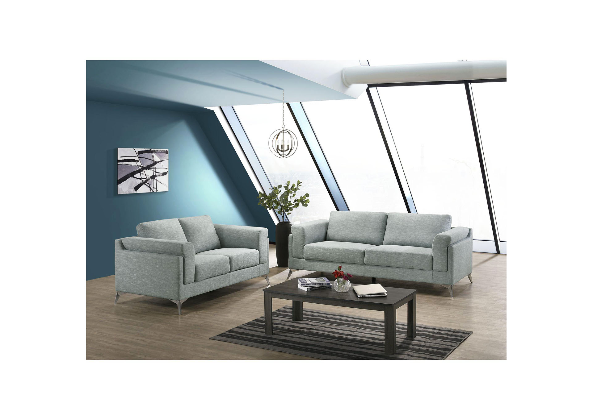 Miami Sofa In Gemini In Dim Blue,Elements