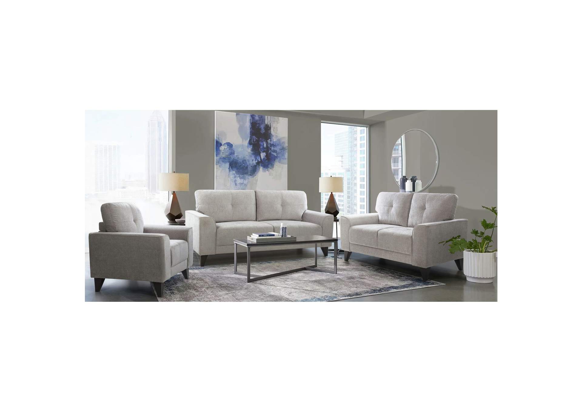Michael Loveseat Complete In Urban Living Storm,Elements