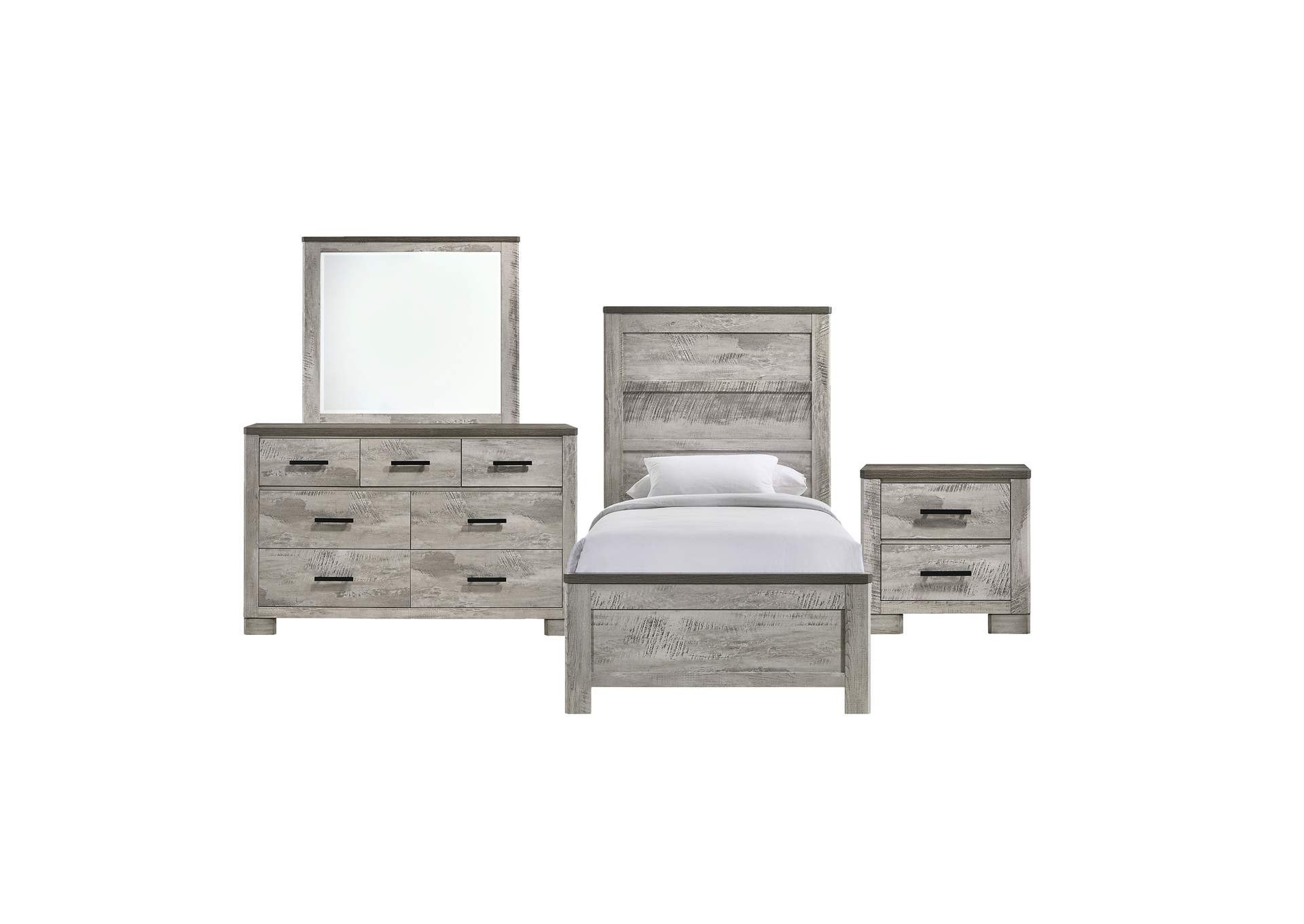 Millers Cove Twin 4 Piece Bedroom Set,Elements
