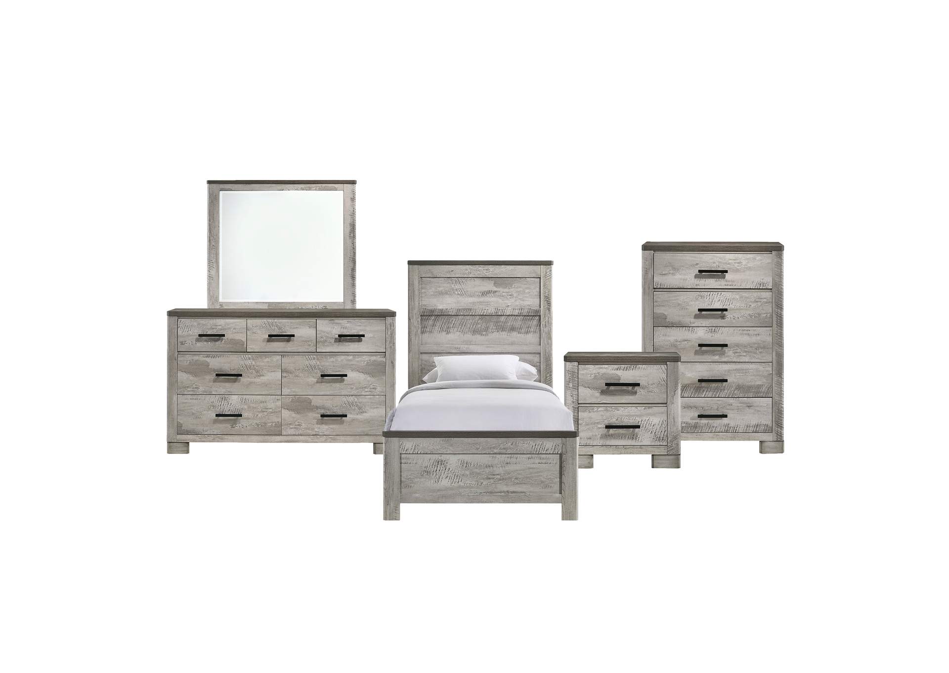 Millers Cove Twin 5 Piece Bedroom Set,Elements