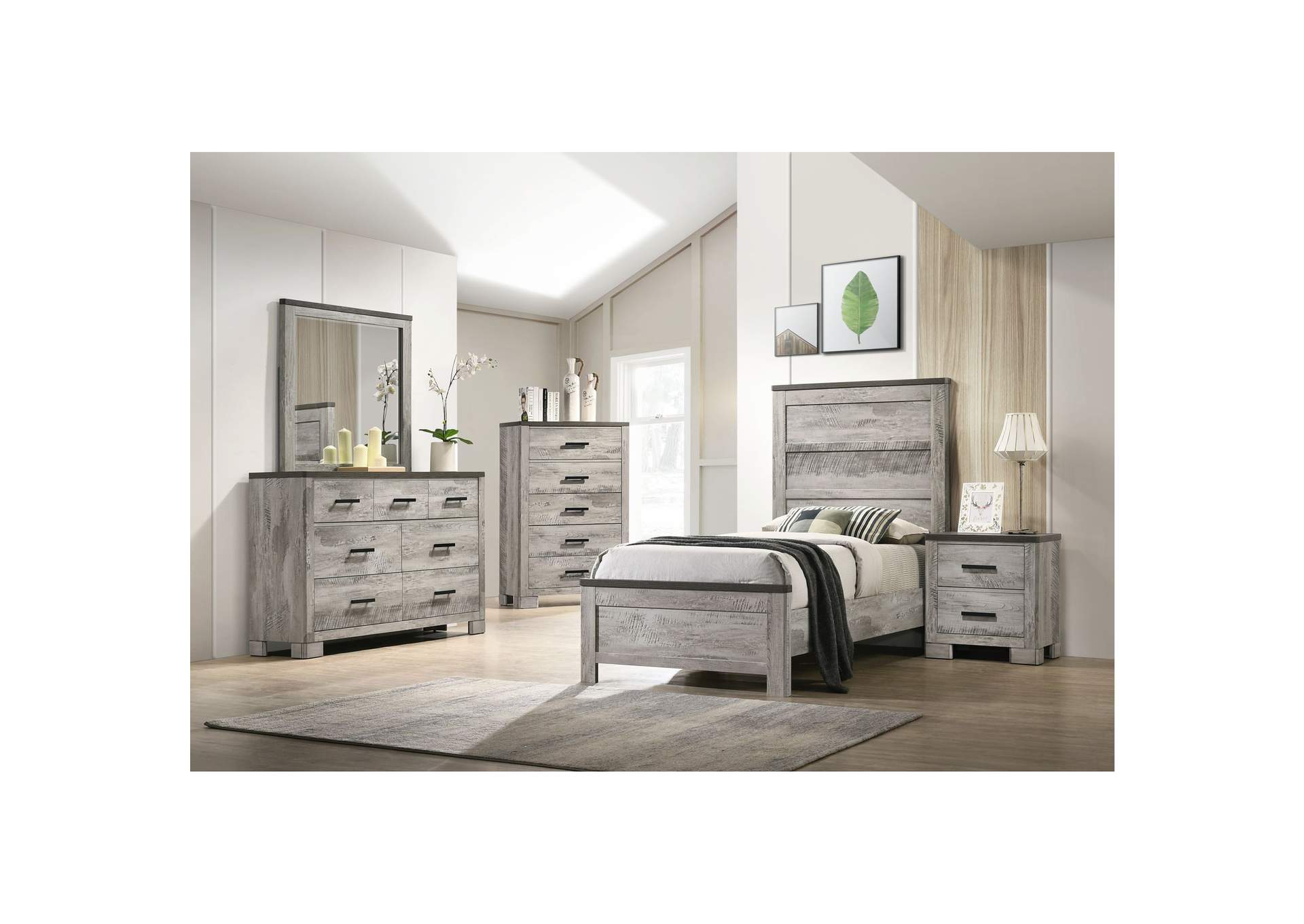 Millers Cove Twin 5 Piece Bedroom Set,Elements
