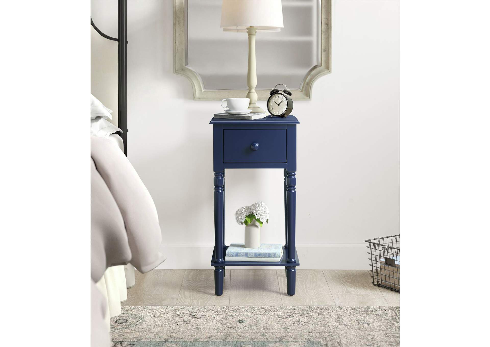 Moana Side Table With USB Port In Blue,Elements
