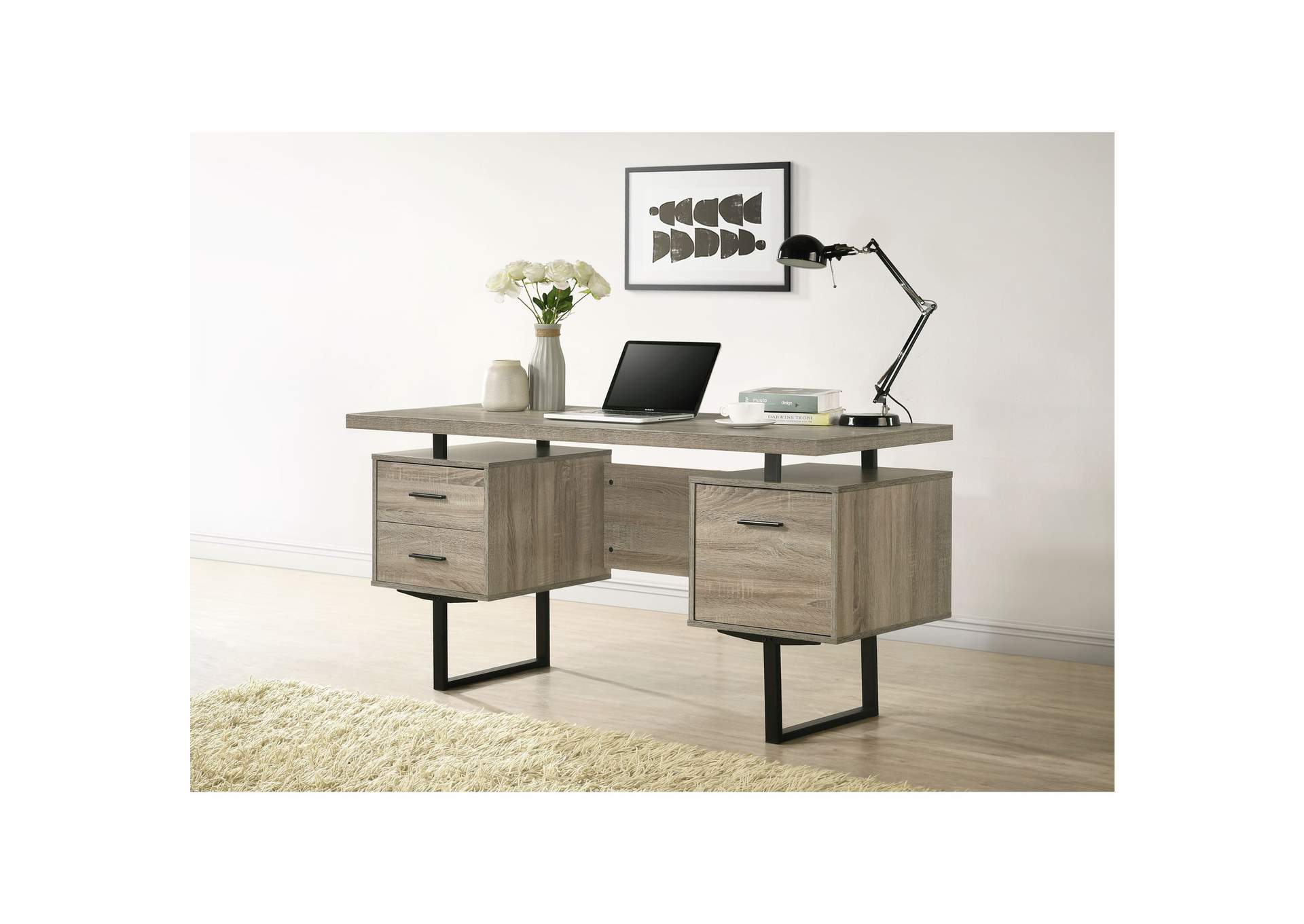 Mona Desk In Light Grey,Elements