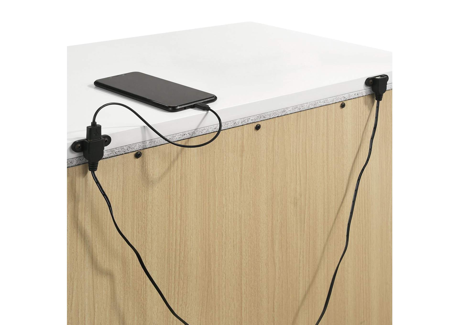 Moondance Nightstand With USB White,Elements
