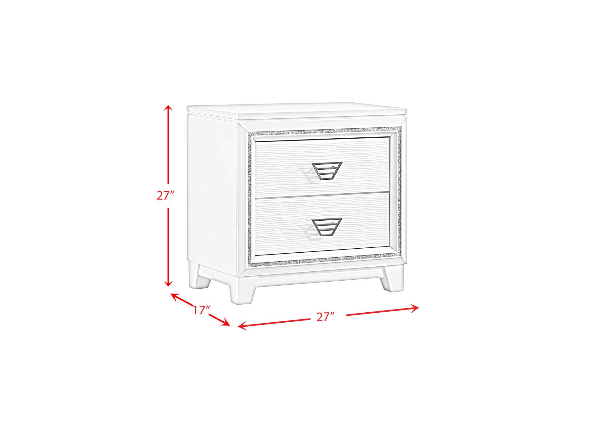 Moondance Nightstand With USB White,Elements