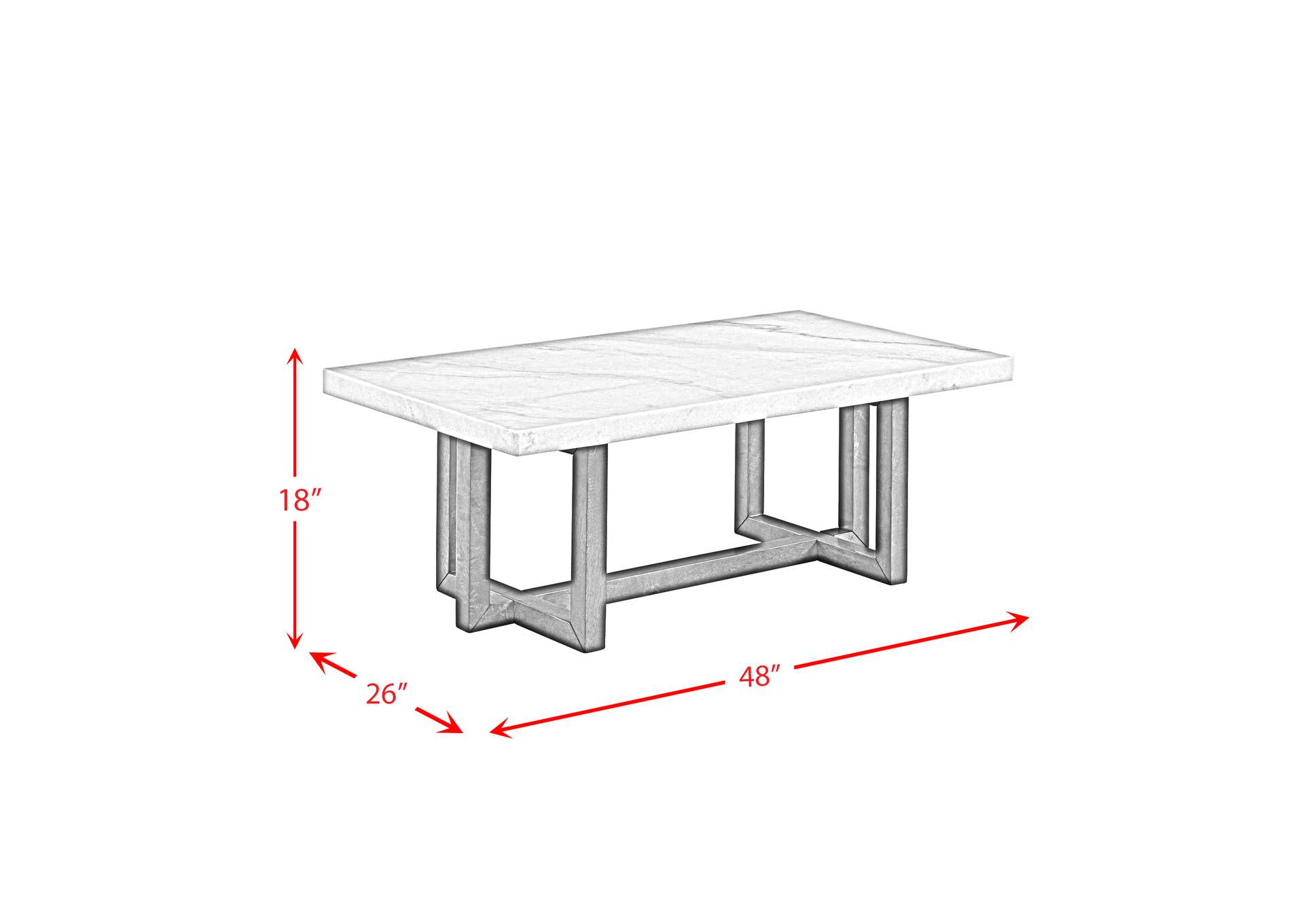 Morris 2 Piece Occasional Marble Table Set In White,Elements