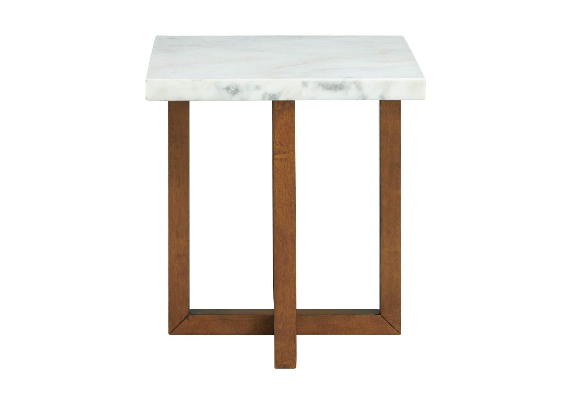 Morris End Table In Espresso With White Marble Top 3A,Elements