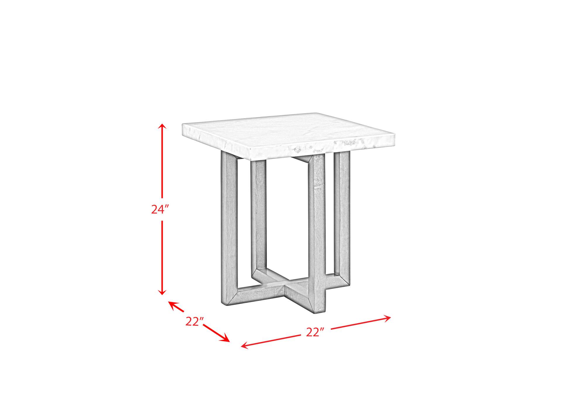 Morris 2 Piece Occasional Marble Table Set In White,Elements