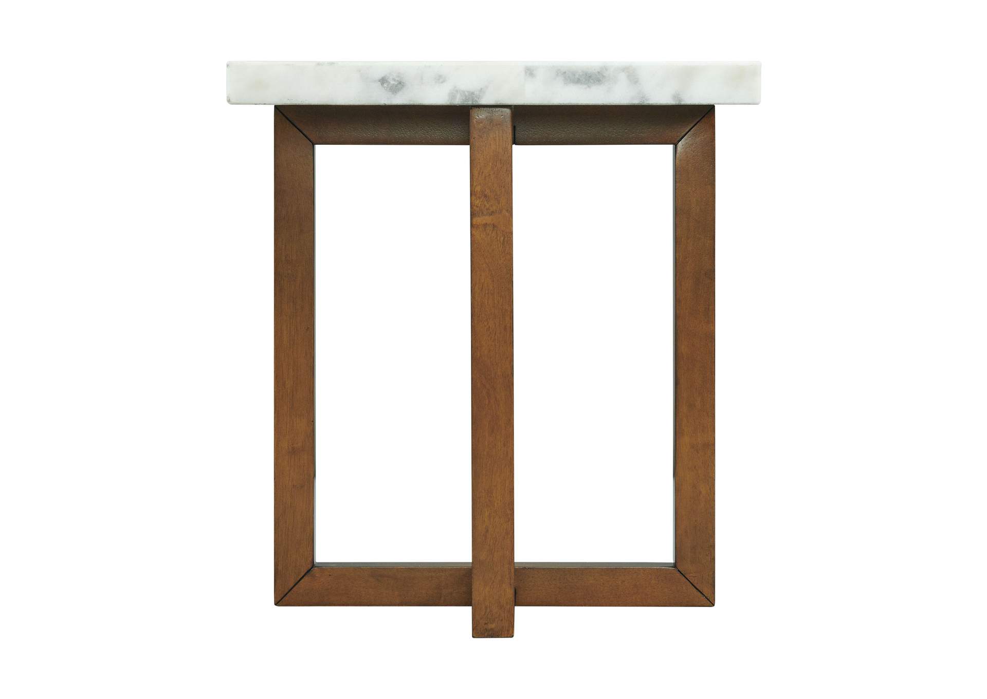 Morris End Table In Espresso With White Marble Top 3A,Elements