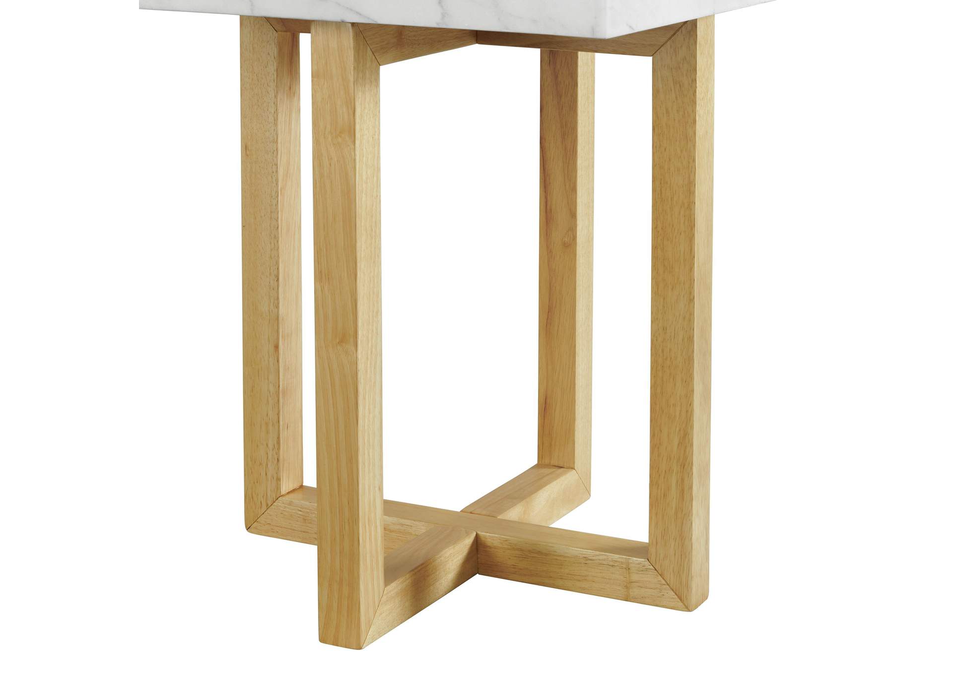 Morris End Table In Natural With White Marble Top,Elements