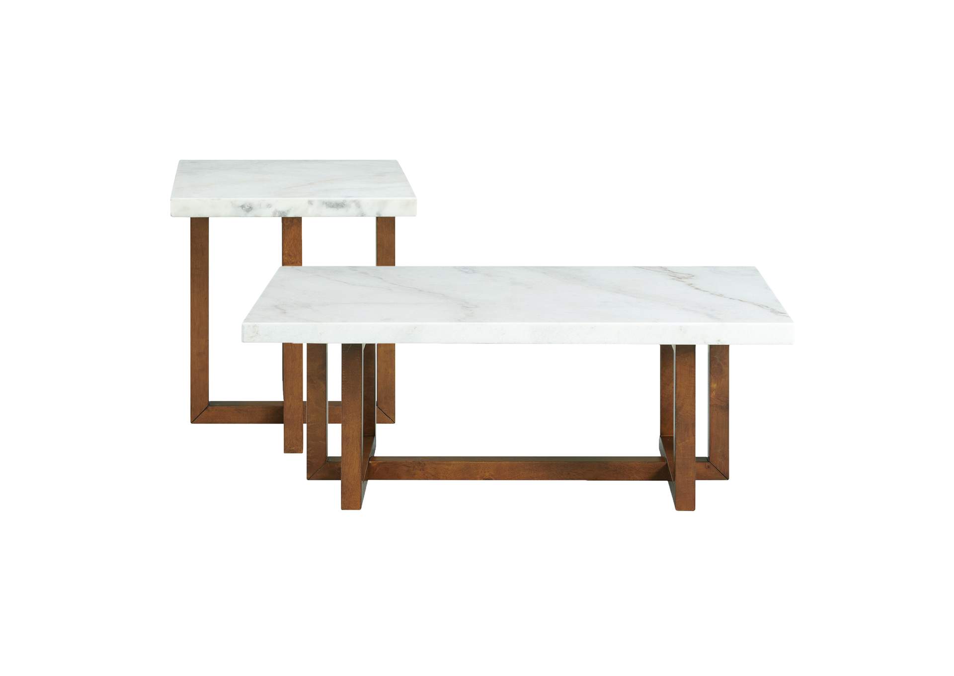 Morris 2 Piece Occasional Marble Table Set In White,Elements