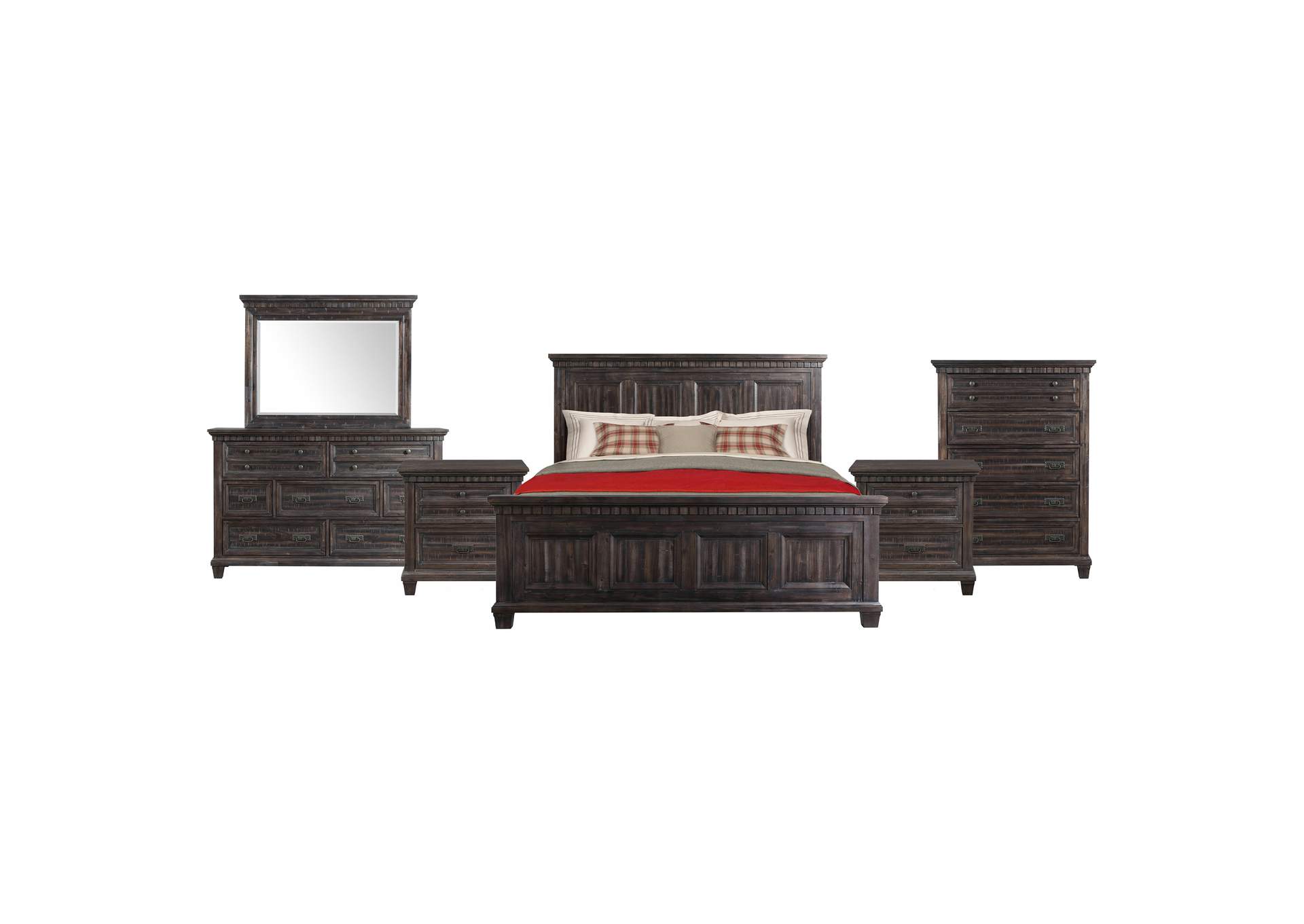 Morrison King Panel 6 Piece Bedroom Set,Elements