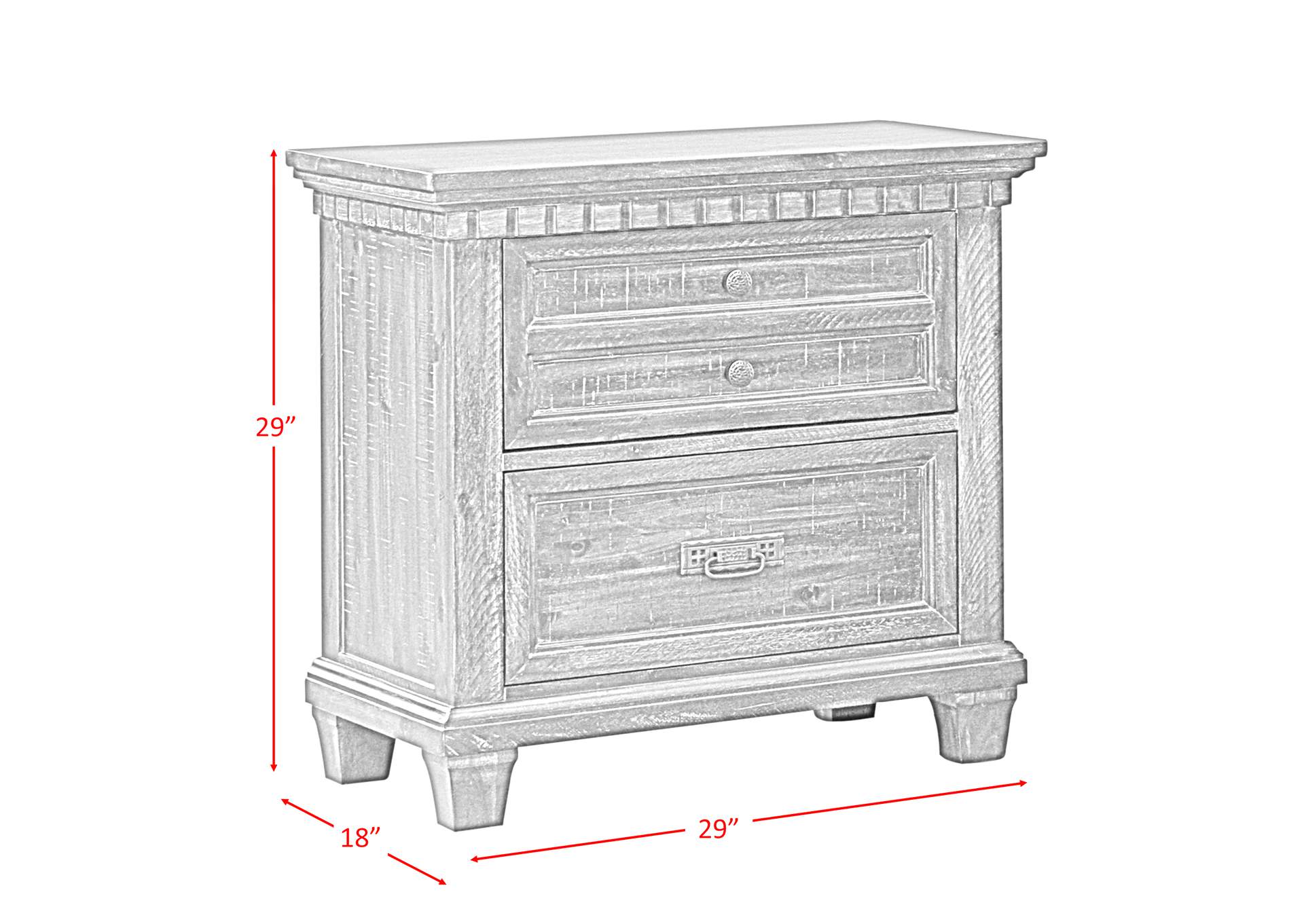 Morrison Nightstand With Led Light Dark,Elements