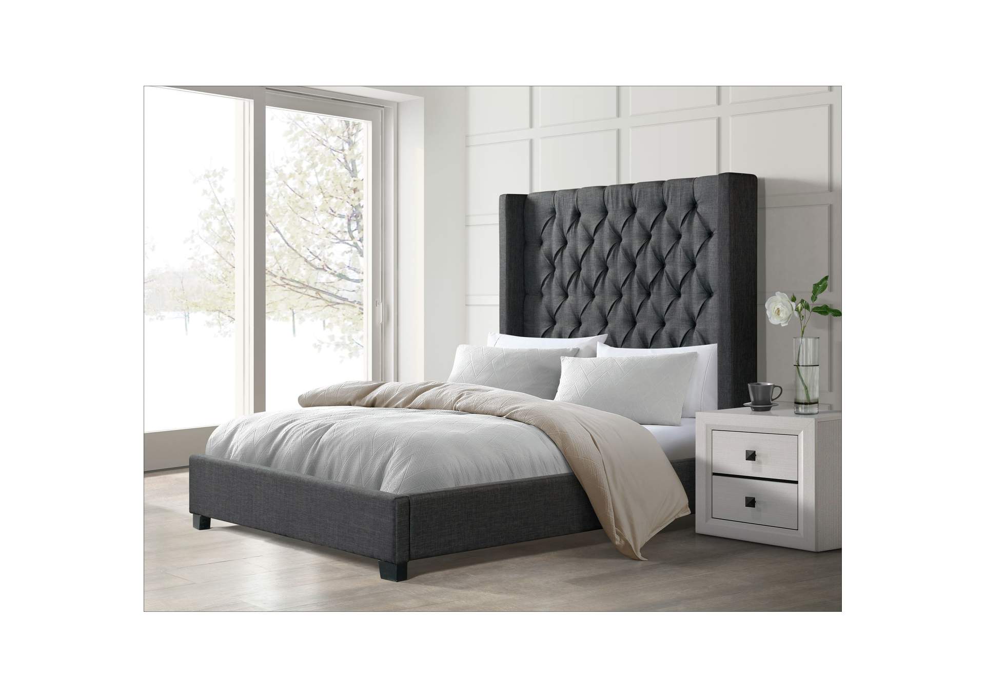 Morrow King Bed In Heirloom Charcoal,Elements