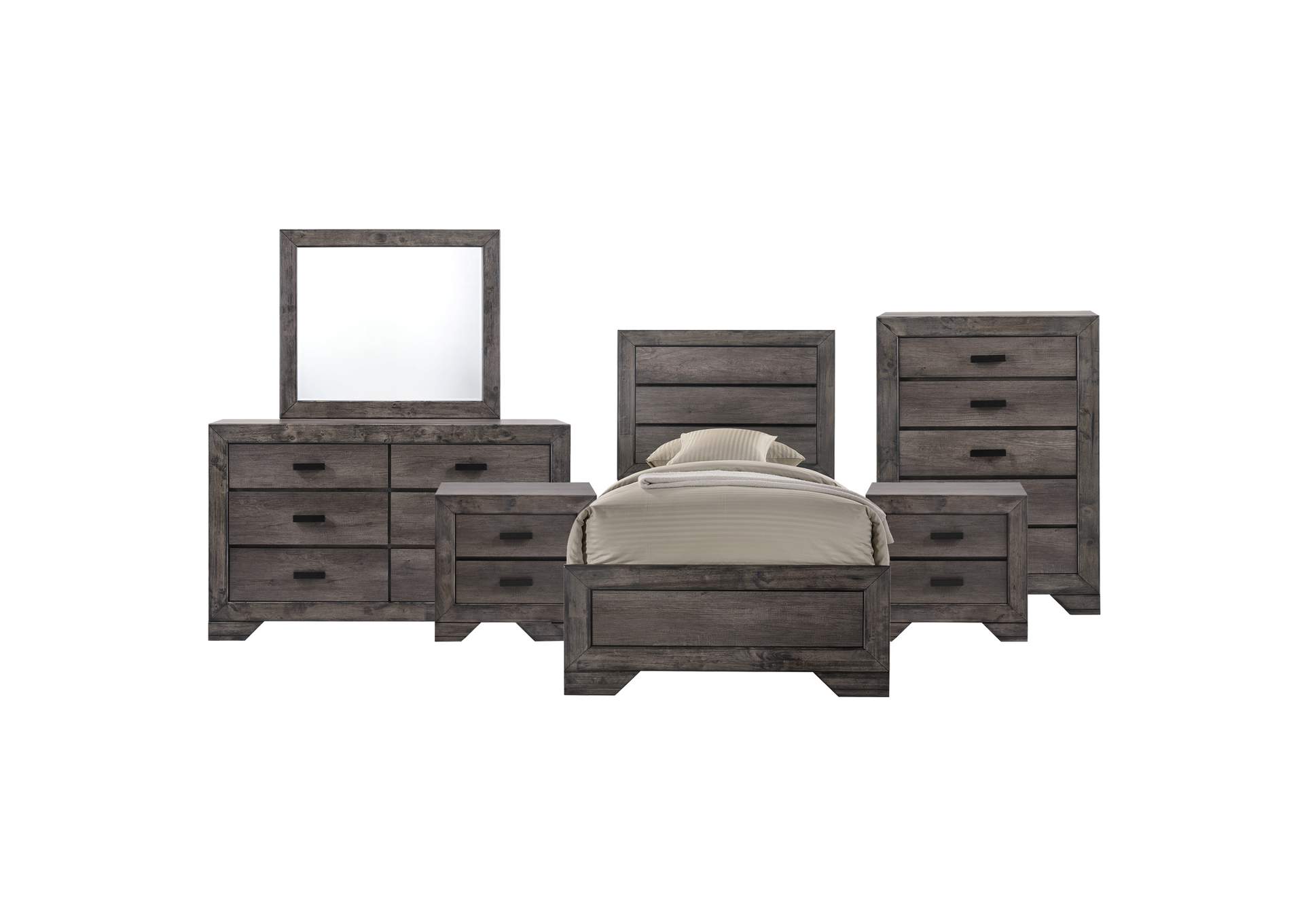 Nathan Youth Twin Panel 6 Piece Bedroom Set,Elements