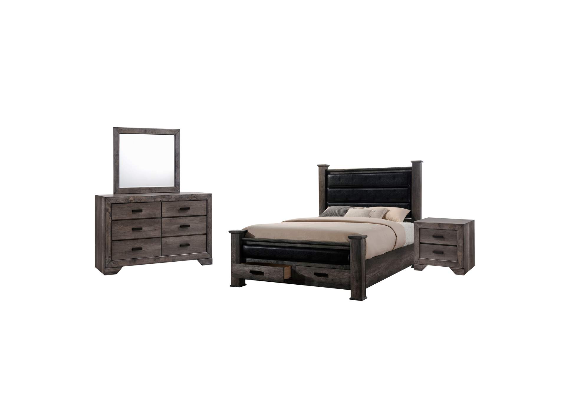 Nathan King Storage Poster 4 Piece Bedroom Set,Elements