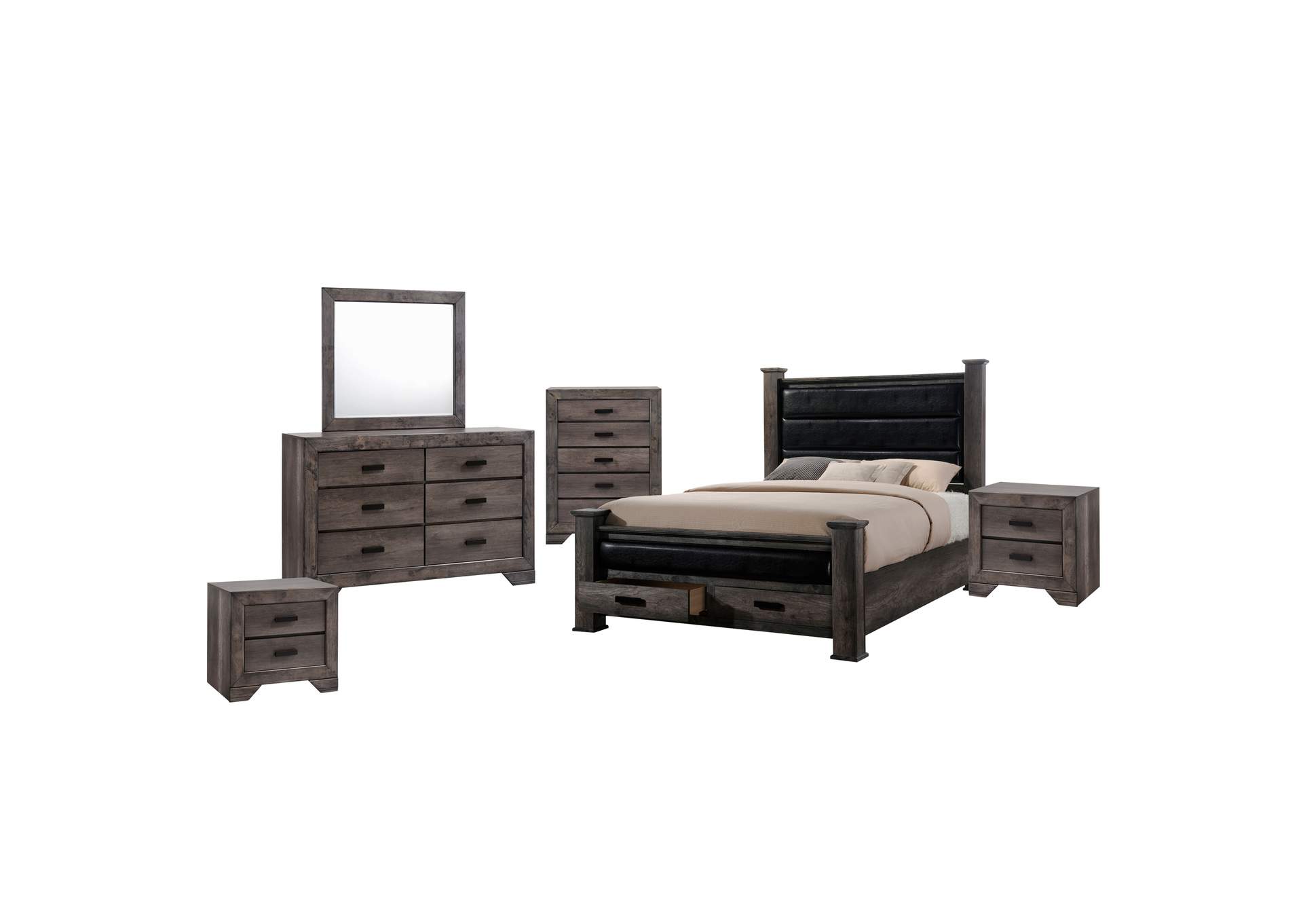 Nathan King Storage Poster 6 Piece Bedroom Set,Elements