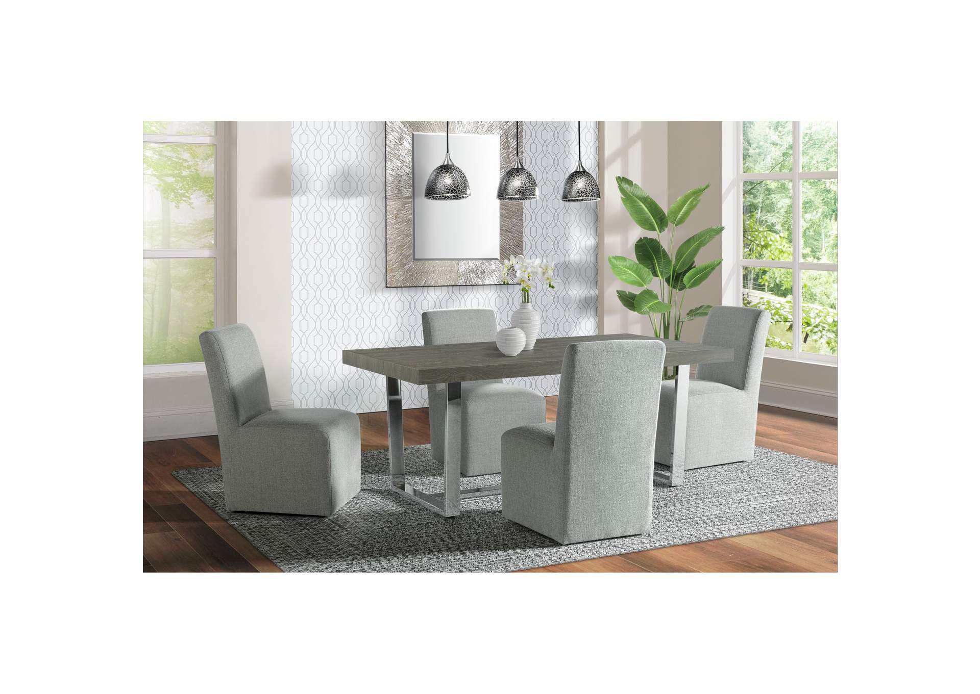 Nadia Dining 5 Piece Set - Table Four Arm Chairs,Elements