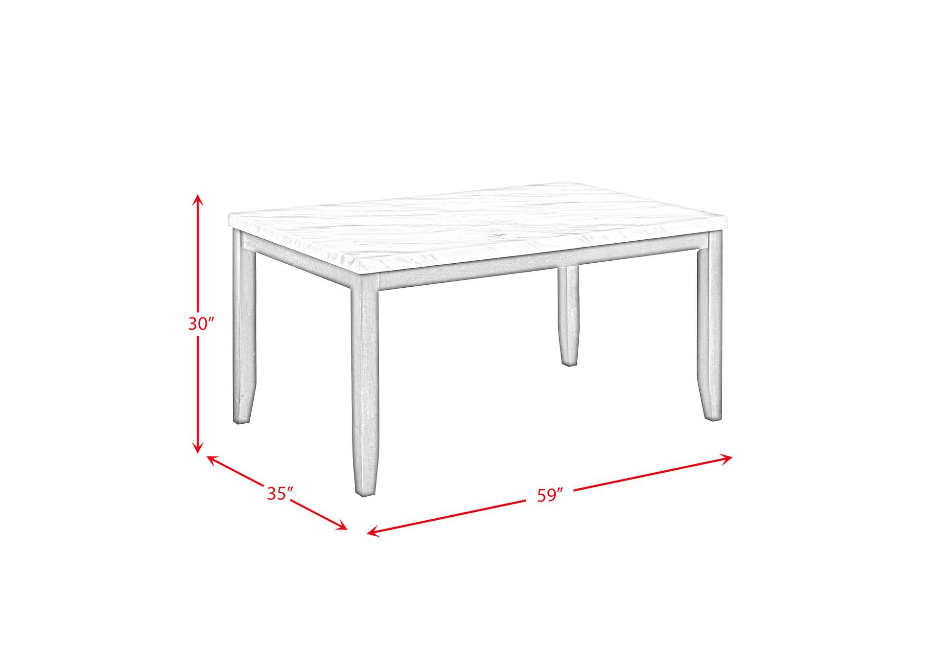 Nash 7 Piece Dining Set - Grey Top,Elements