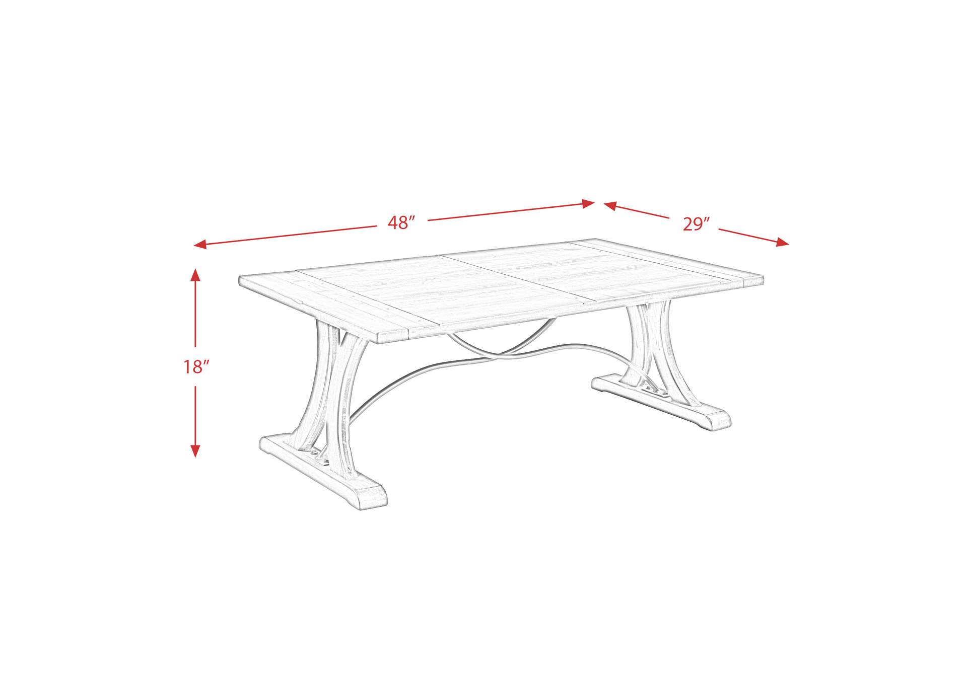 T682 - 100 New Bedford - Rectangular Cocktail Table - Allegro Brown,Elements