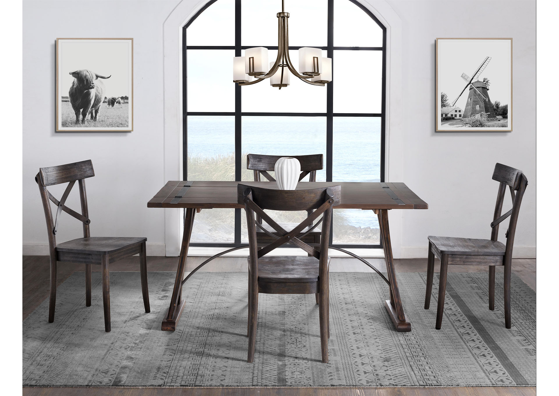 New Bedford Folding Top 5 Piece Dining Set - Table And Four Chairs,Elements