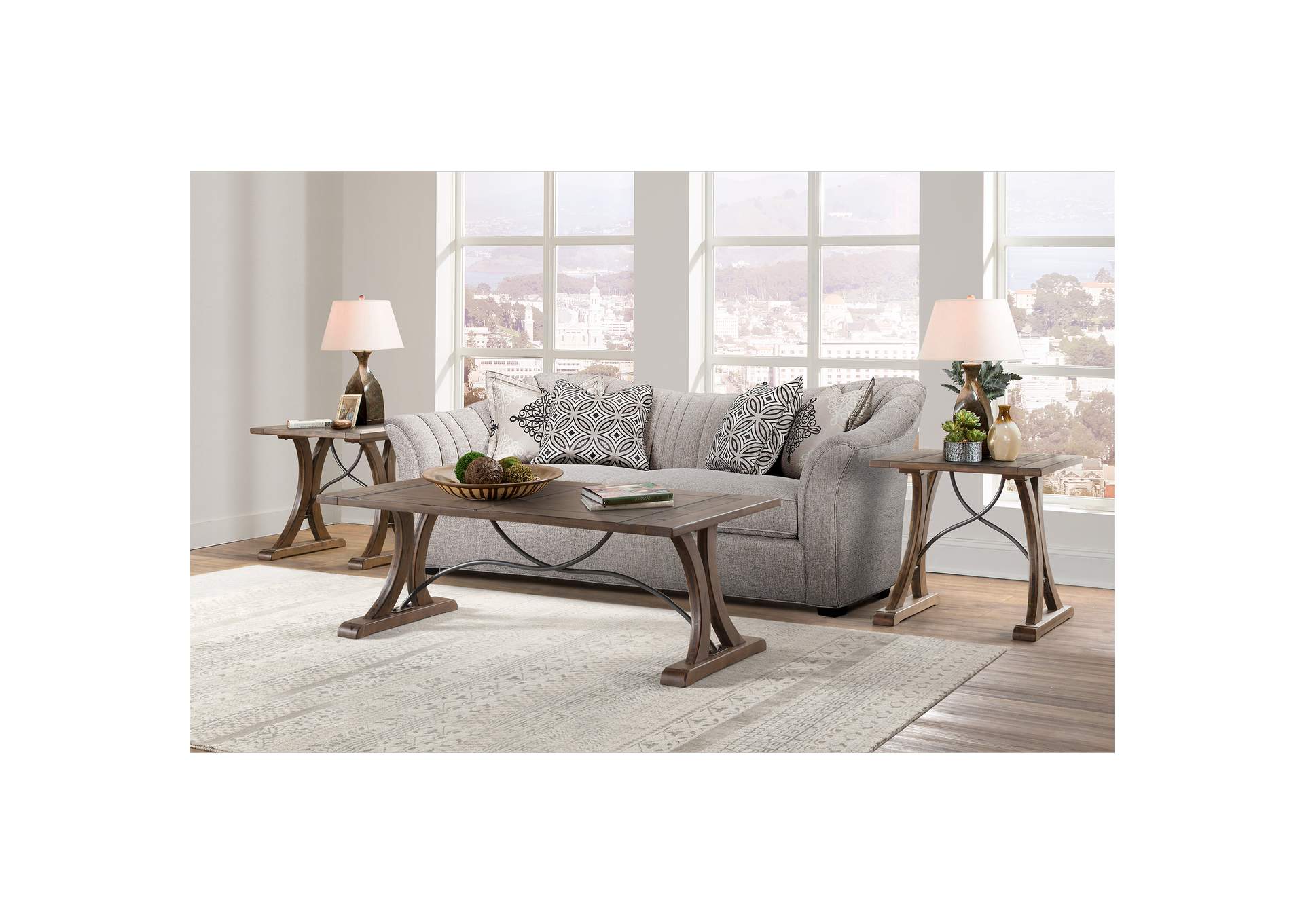 T682 - 125 New Bedford - Square End Table - Allegro Brown,Elements
