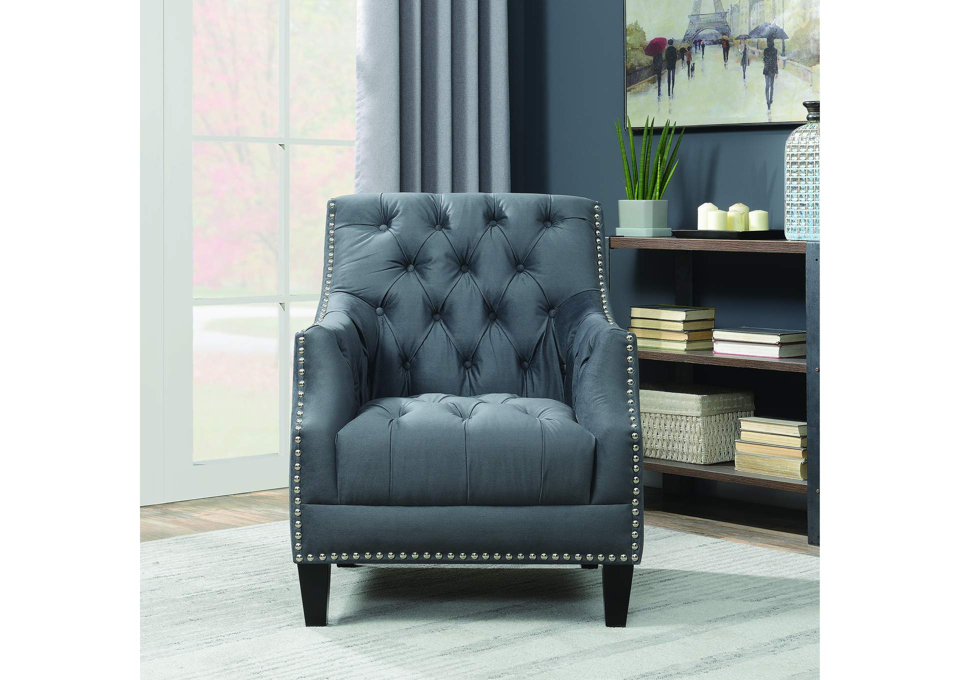 Norway Accent Chair Ottoman Charcoal,Elements