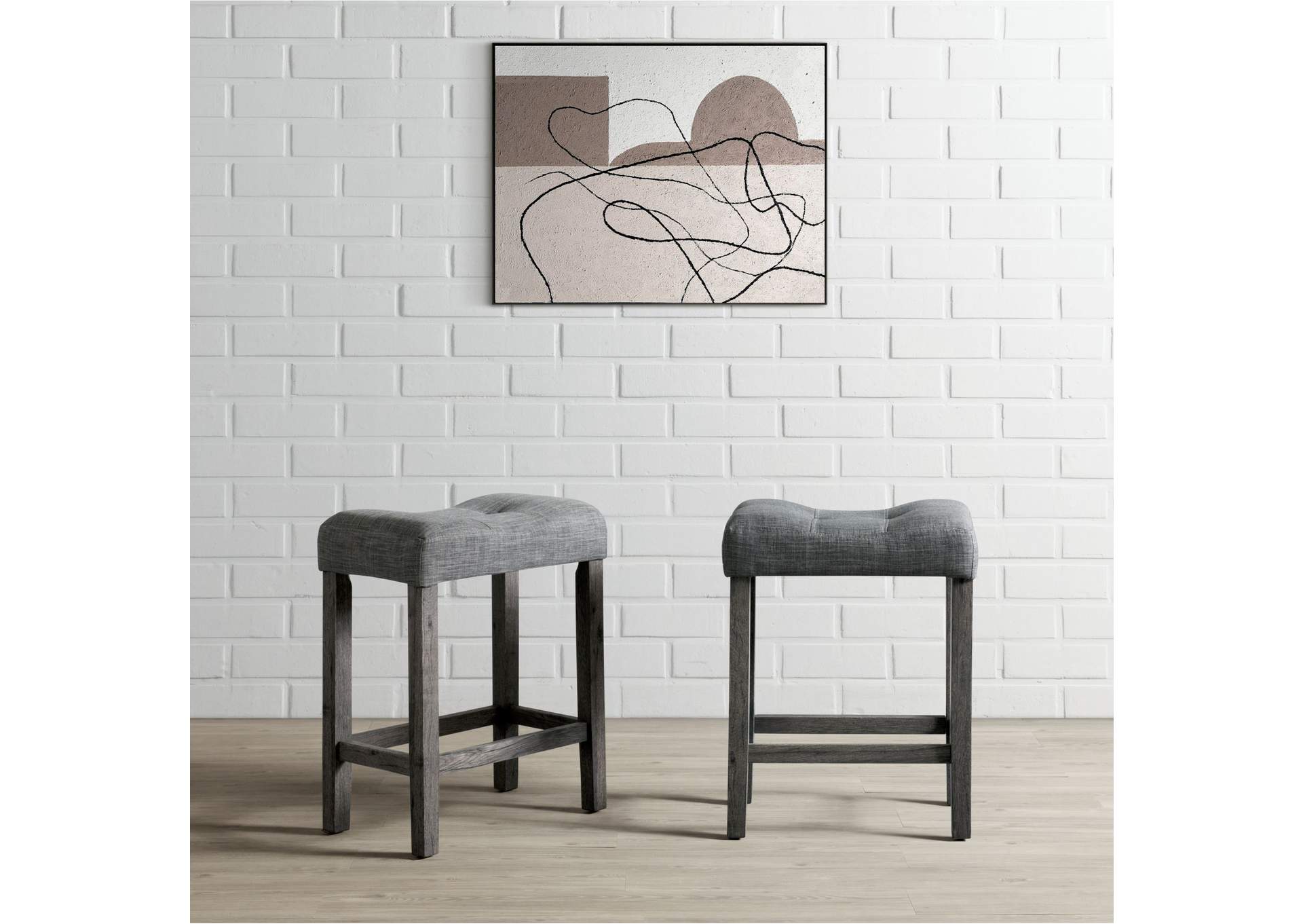 Oak Lawn Charcoal Grey 24 Counter Stool Grey Fabric 3A 2 Per Pack,Elements