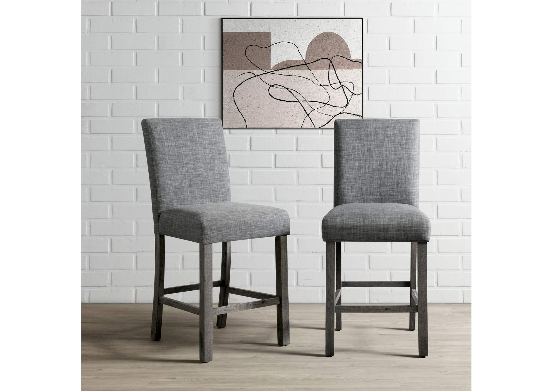 Oak Lawn Charcoal Grey Counter Chair Grey Fabric 2 Per Pack,Elements