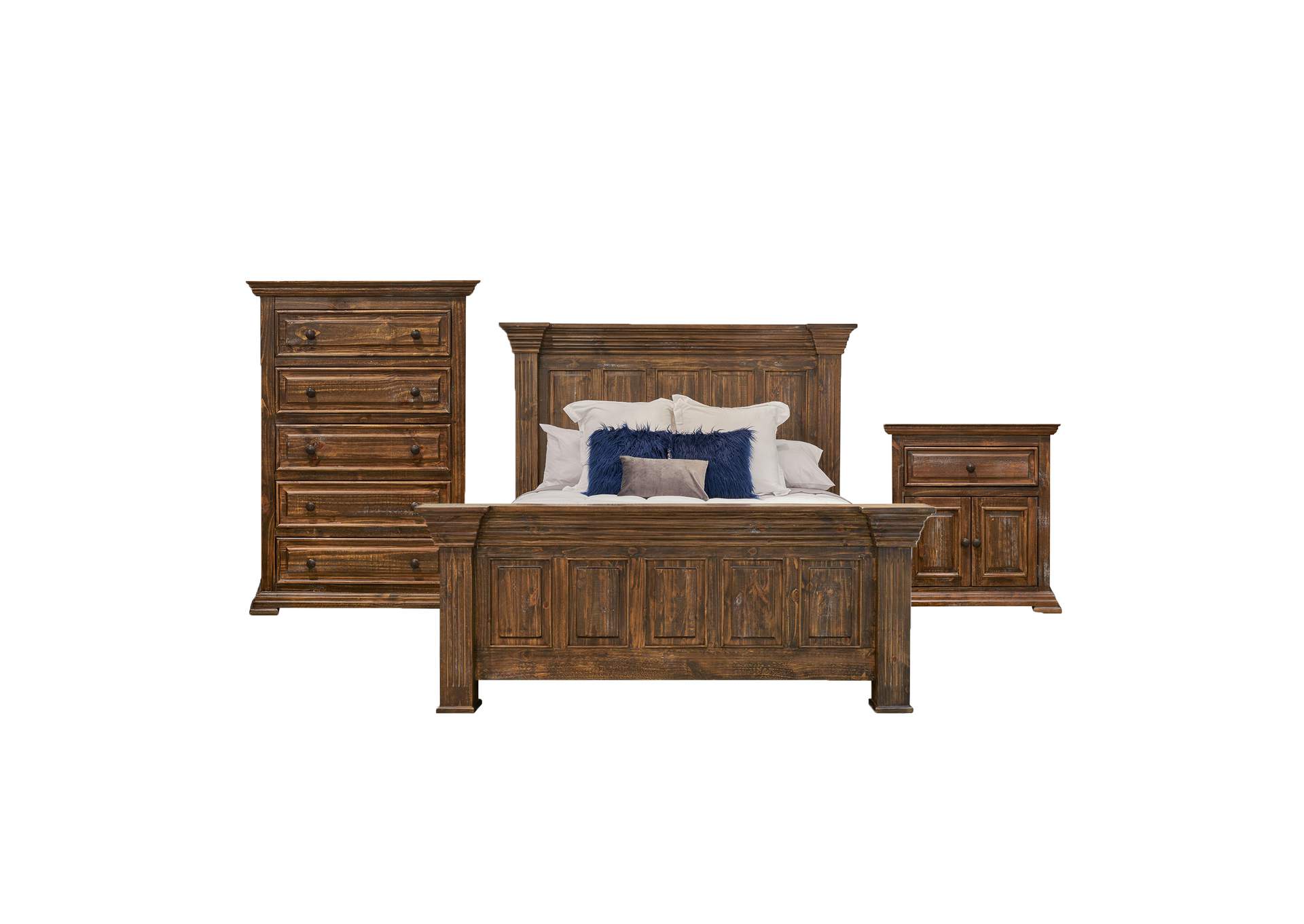 Olivia Brown King 3 Piece Bedroom Set,Elements
