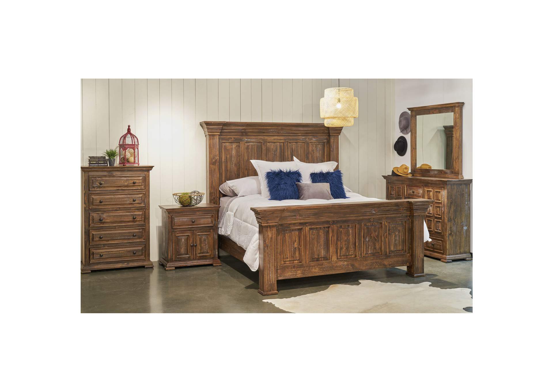 Olivia Brown King 5 Piece Bedroom Set,Elements
