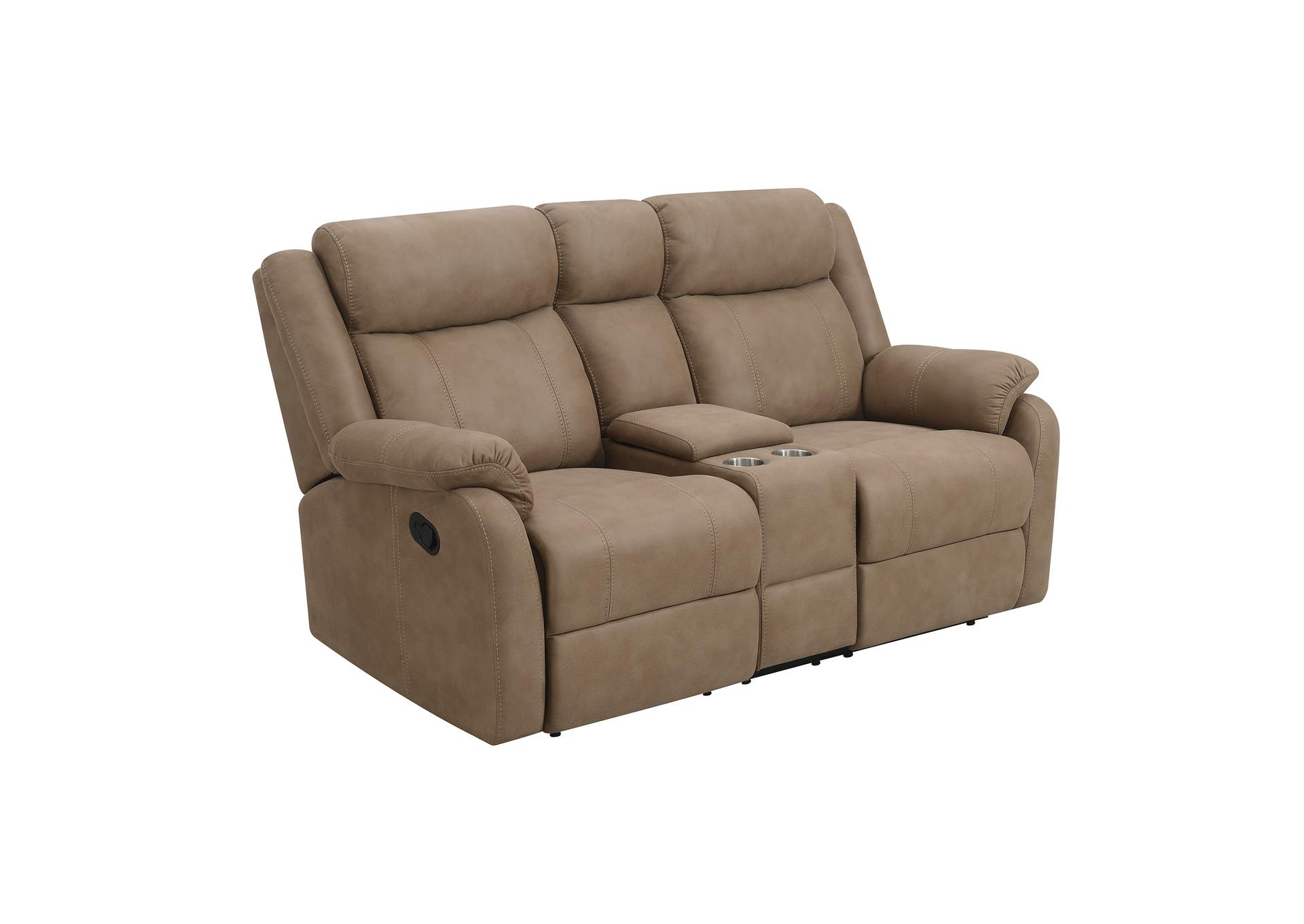 Oxnard Motion Loveseat With Console In Oxnard Mushroom,Elements