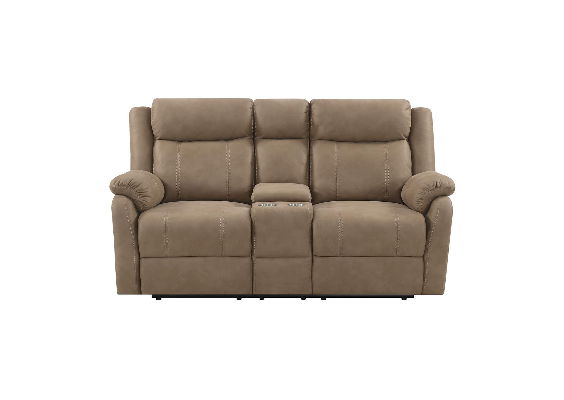 Oxnard Motion Loveseat With Console In Oxnard Mushroom,Elements