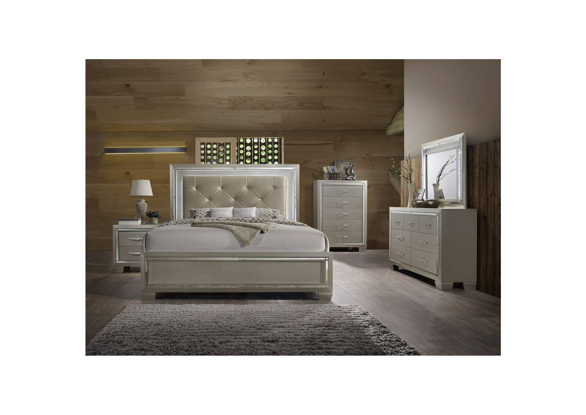 Platinum Queen Panel Bed,Elements